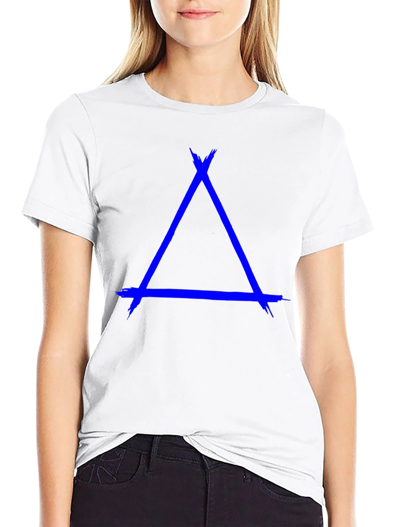 Abstract Triangle Graphic Tee - Mens Black T-Shirt