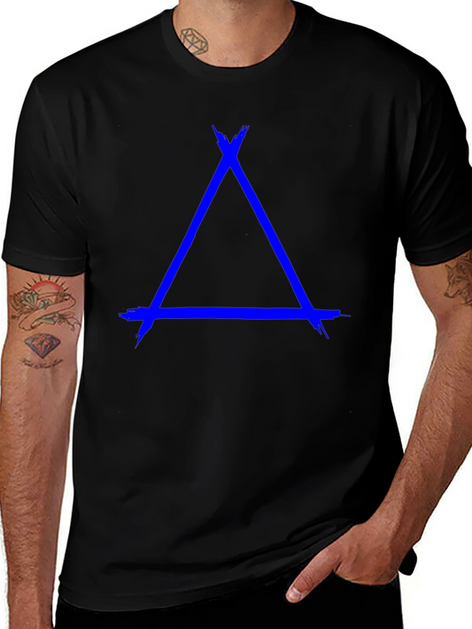 Abstract Triangle Graphic Tee - Mens Black T-Shirt