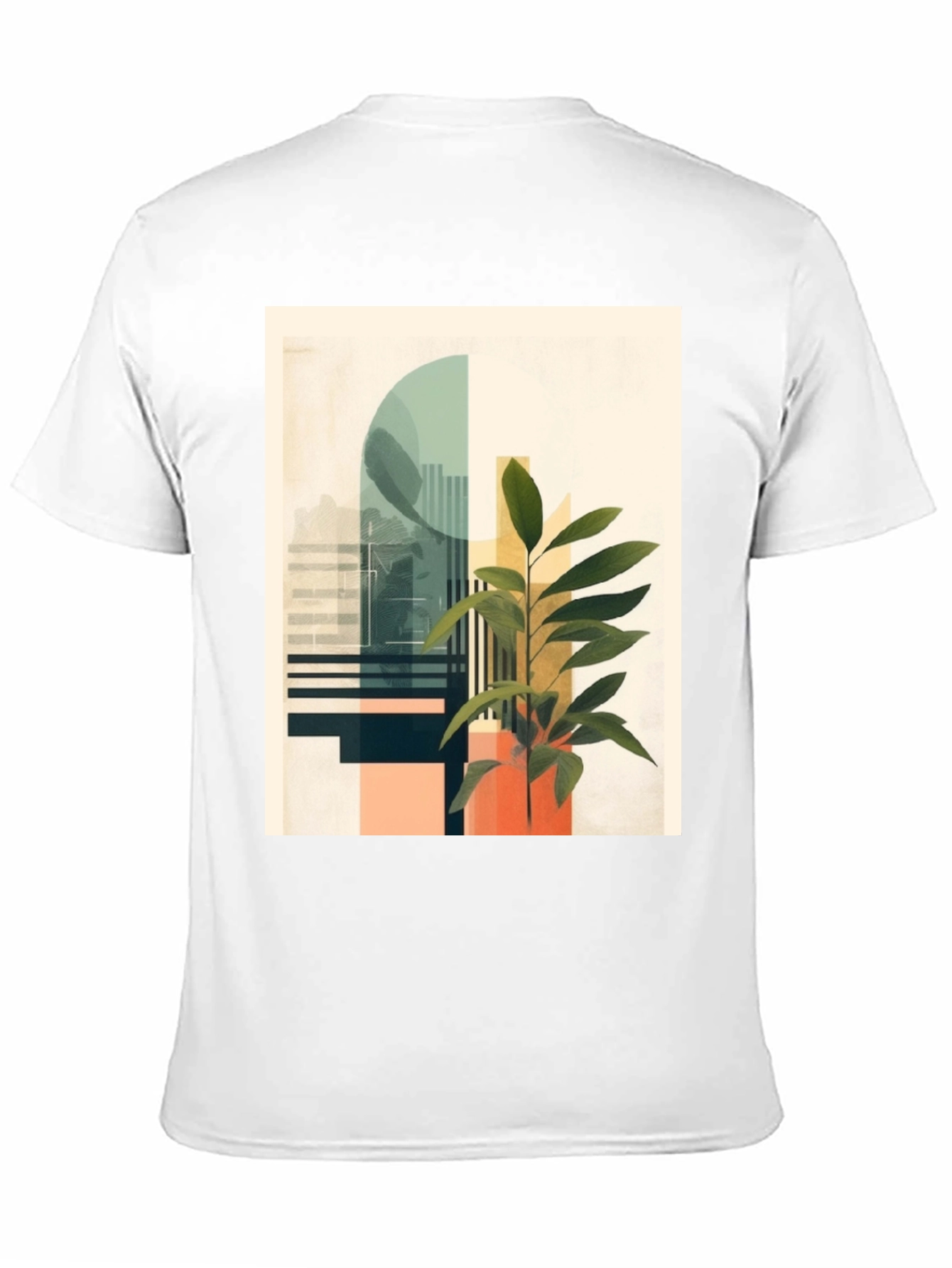 Abstract Plant Graphic Tee - Modern Black T-Shirt