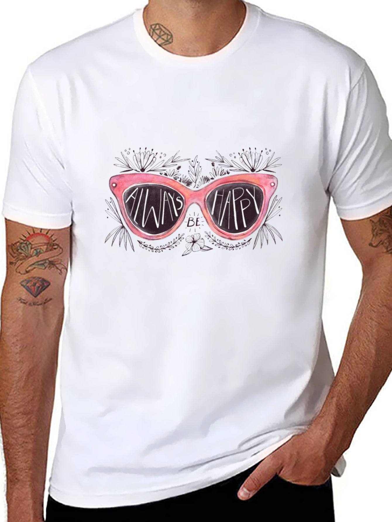 Always Be Happy Sunglasses Graphic Tee