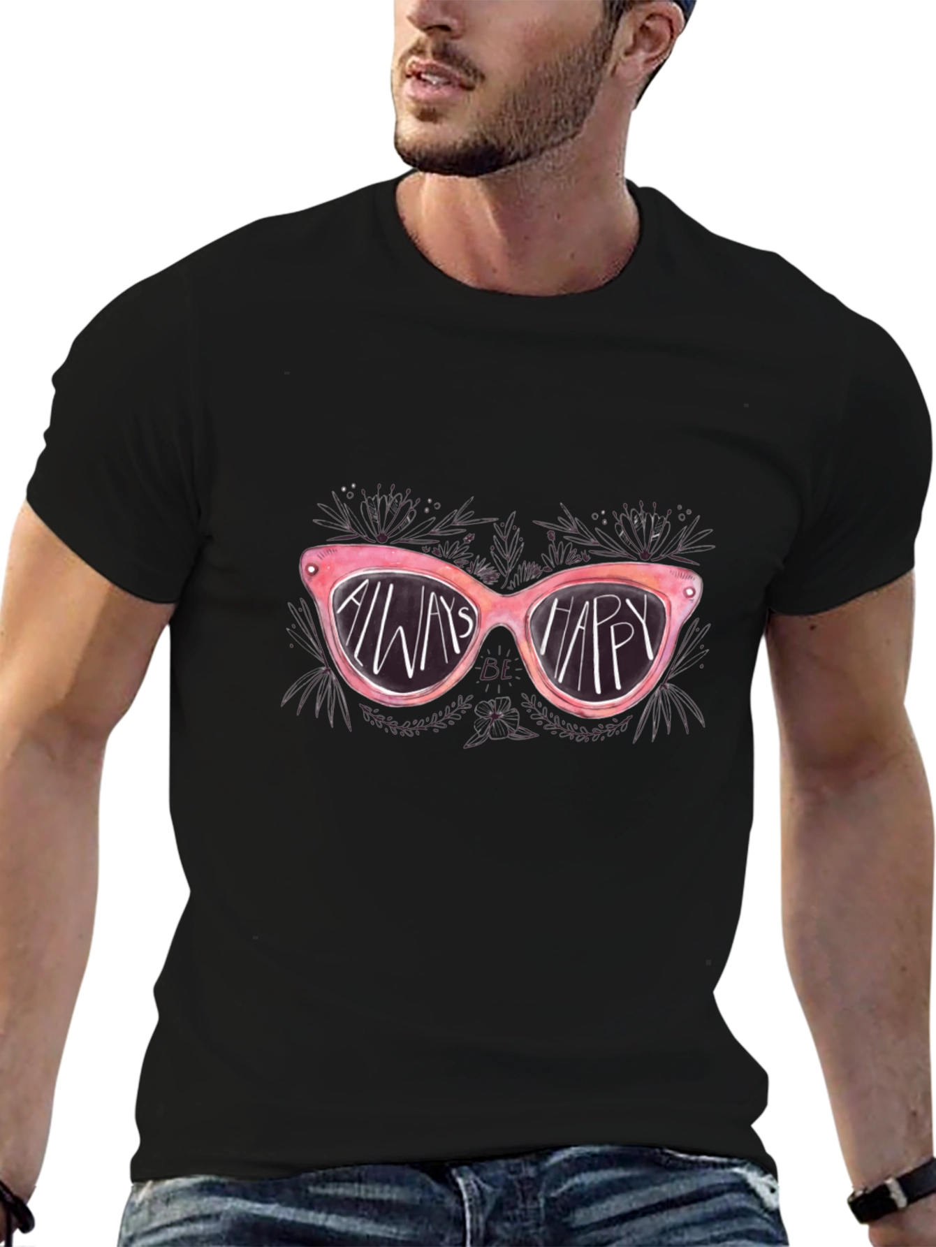 Always Be Happy Sunglasses Graphic Tee