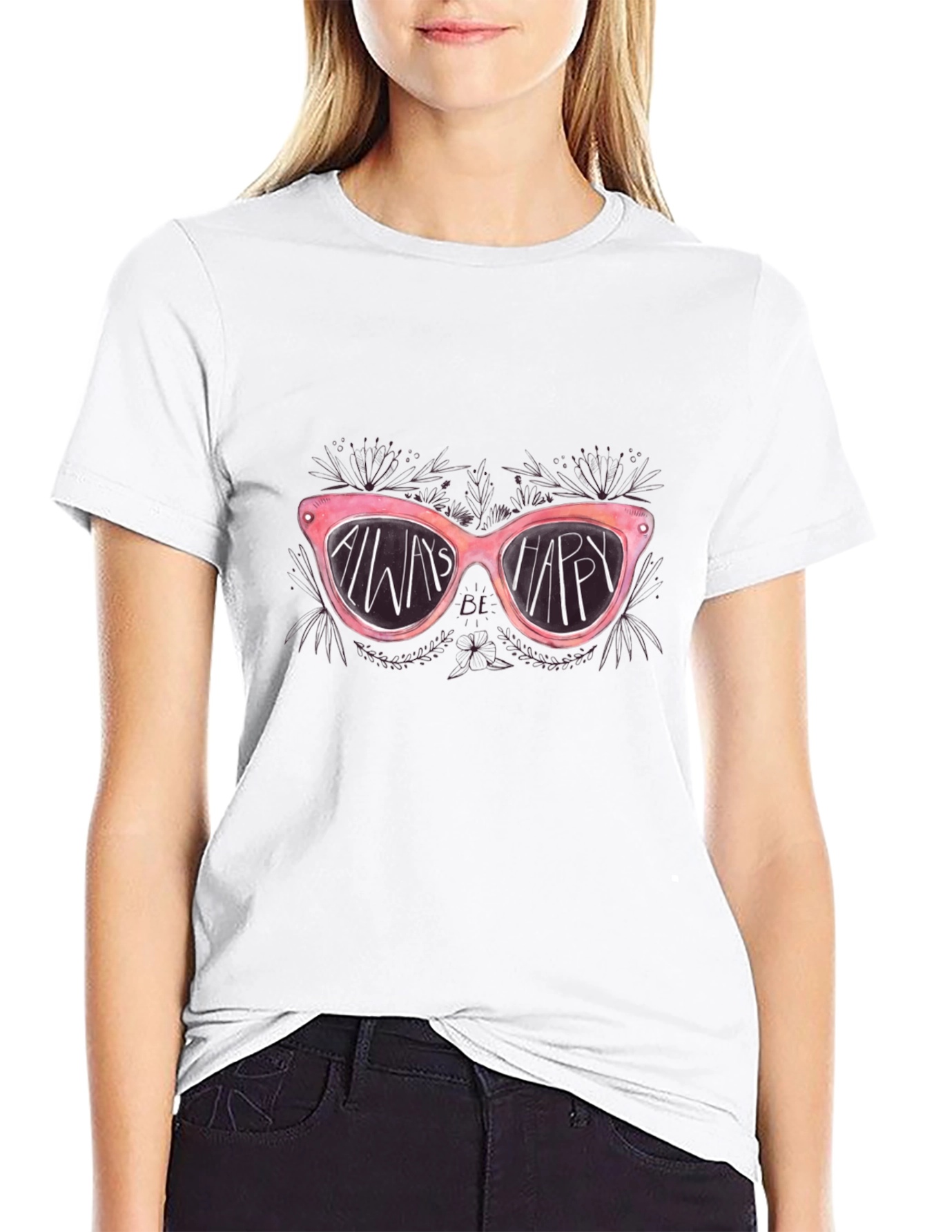 Always Be Happy Sunglasses Graphic Tee
