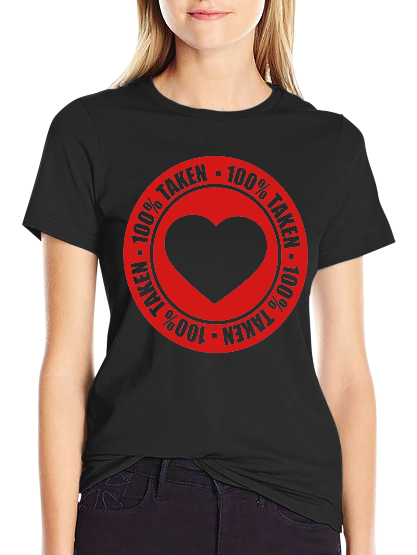 100% Taken Heart Graphic Tee - Black