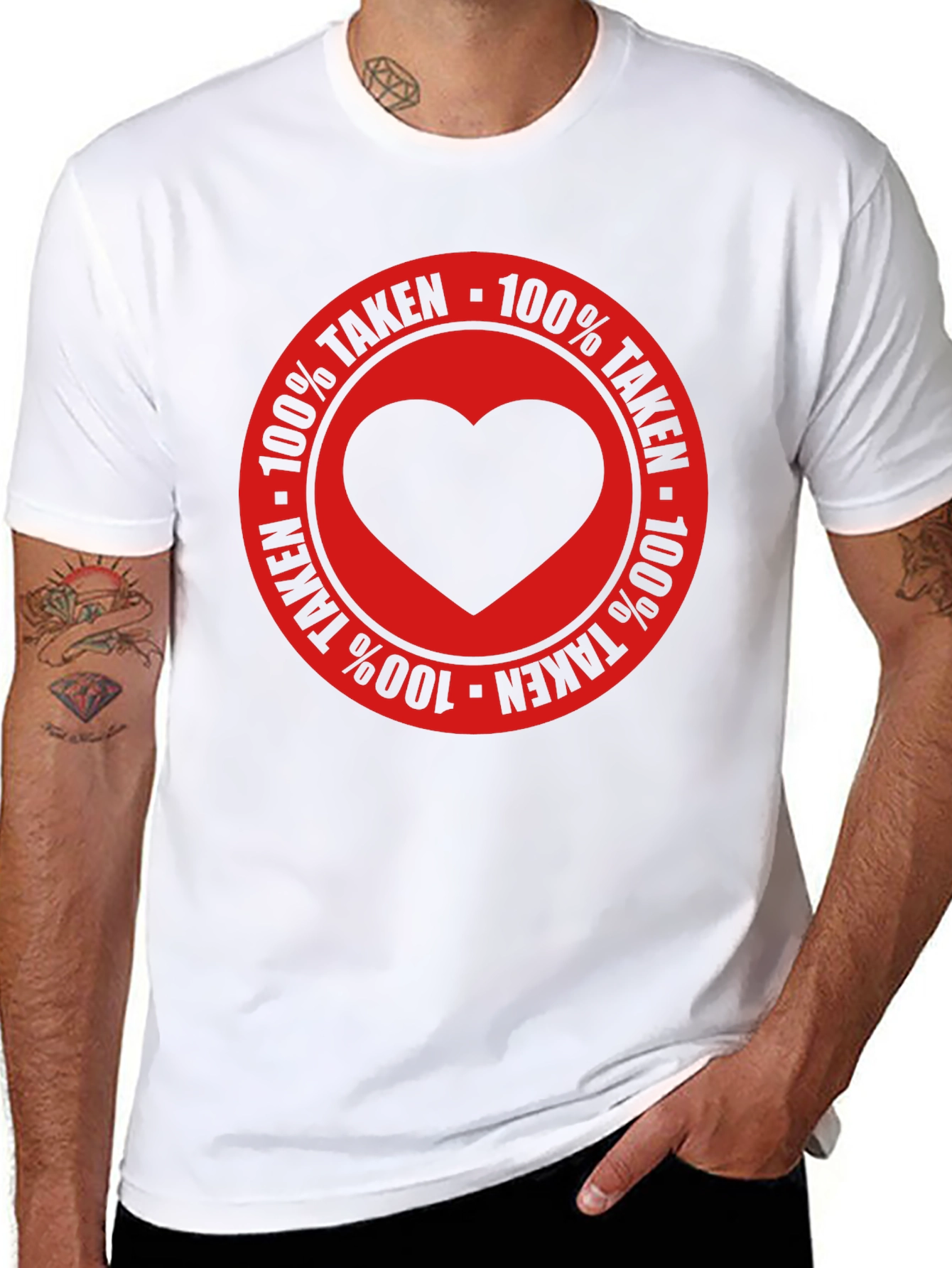 100% Taken Heart Graphic Tee - Black