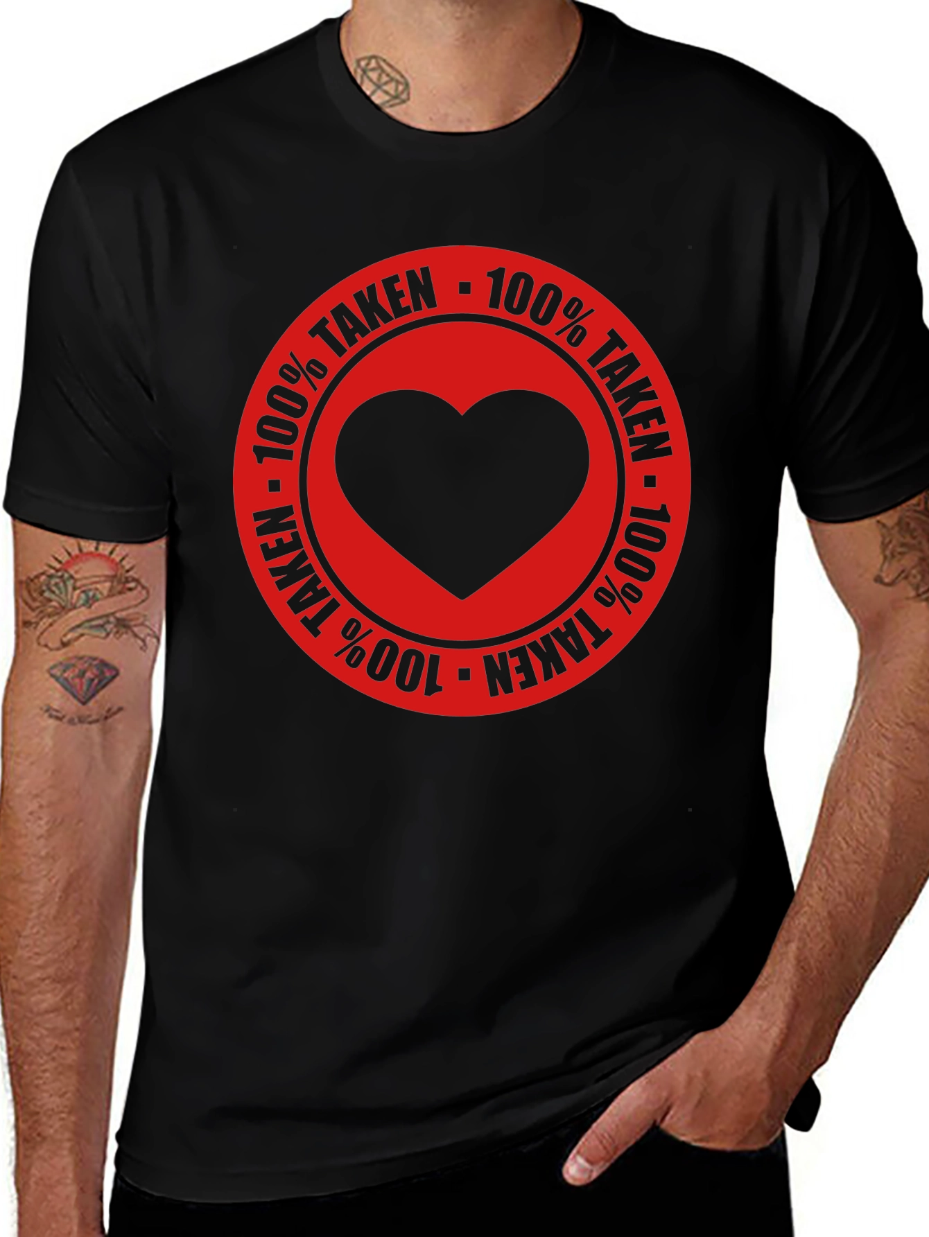 100% Taken Heart Graphic Tee - Black