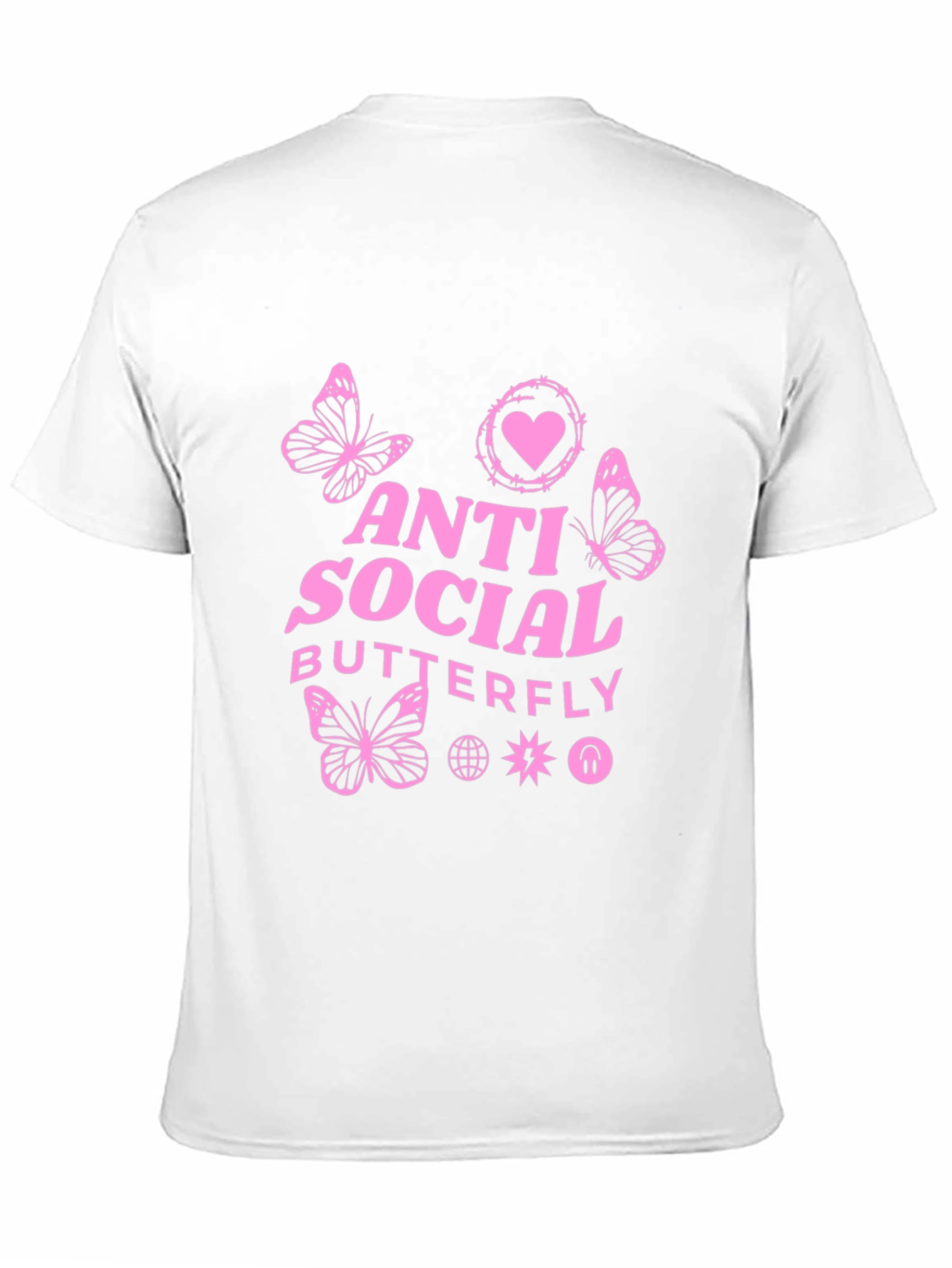 Anti Social Butterfly Graphic Tee - Black