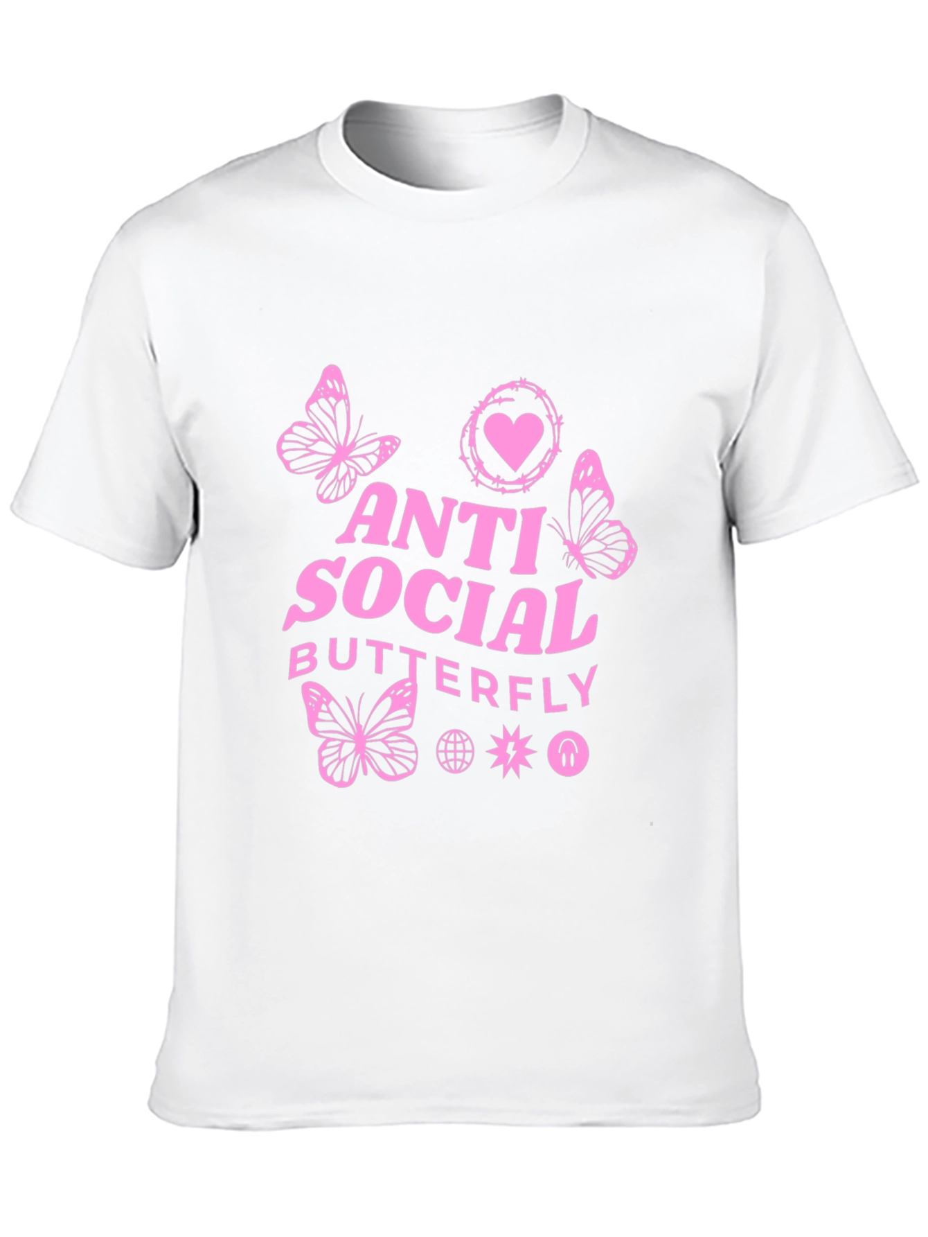 Anti Social Butterfly Graphic Tee - Black
