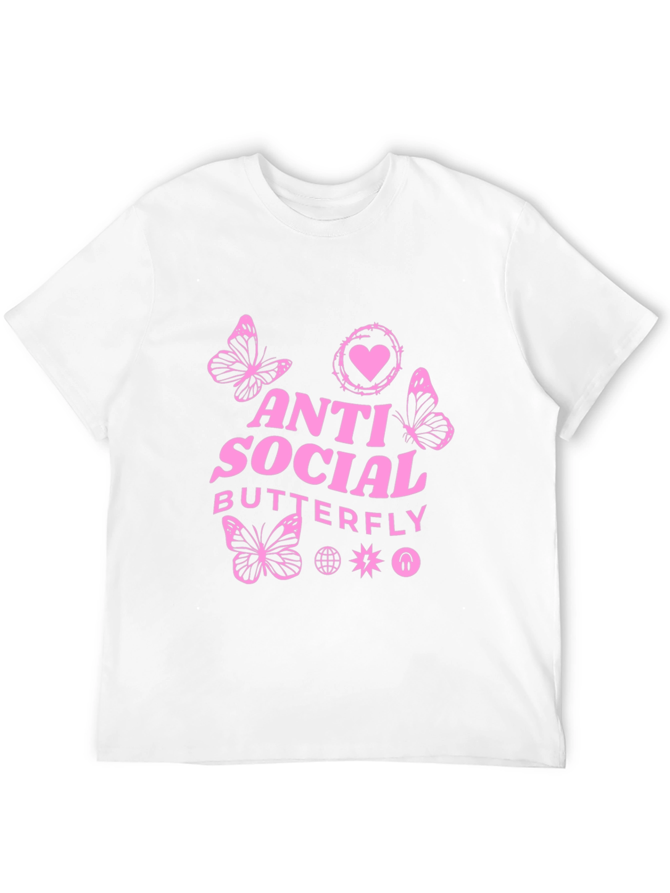 Anti Social Butterfly Graphic Tee - Black