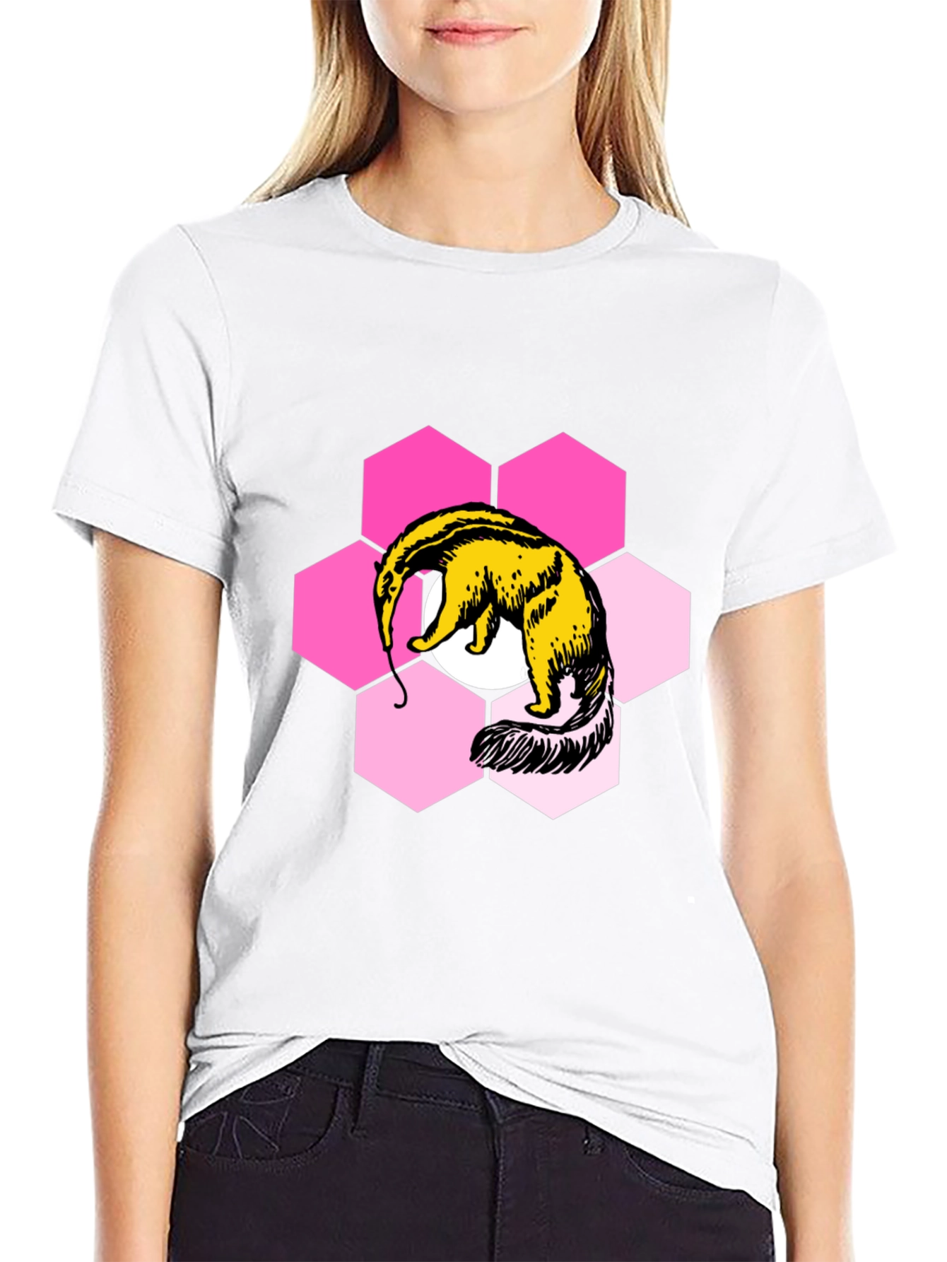 Anteater Hexagon Graphic Tee - Soft Cotton Blend Shirt