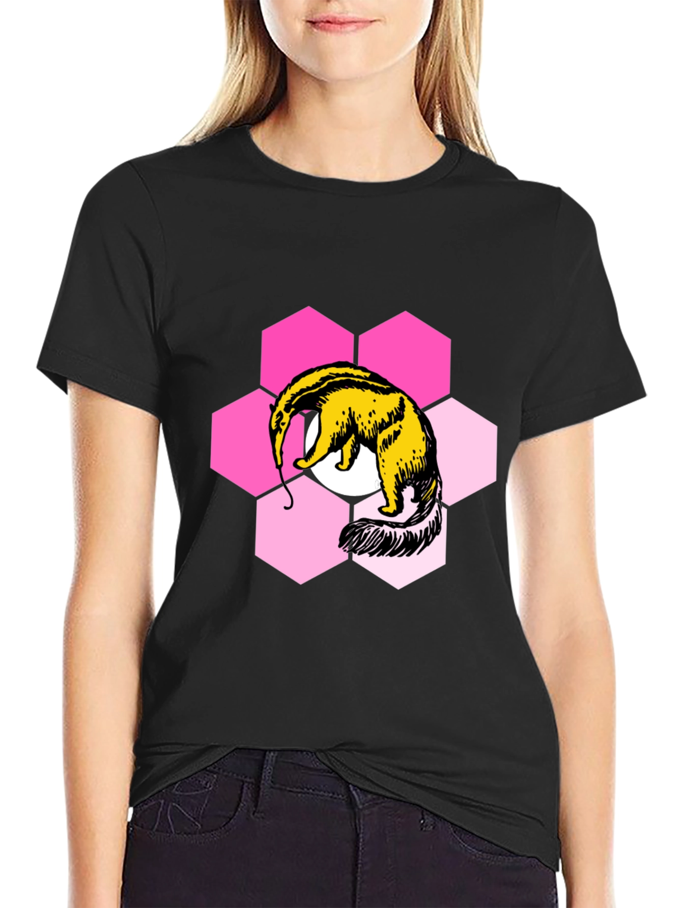 Anteater Hexagon Graphic Tee - Soft Cotton Blend Shirt