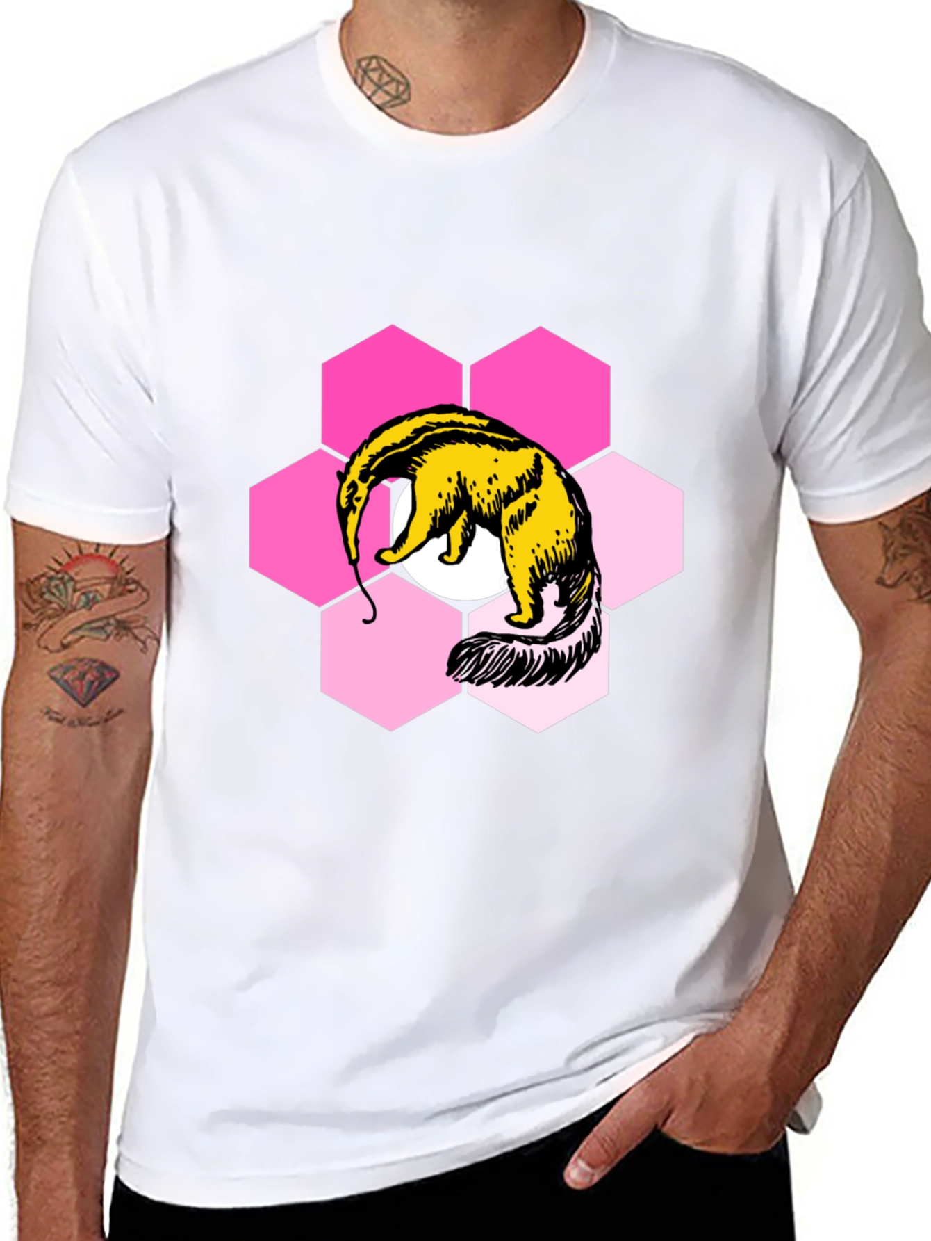 Anteater Hexagon Graphic Tee - Soft Cotton Blend Shirt