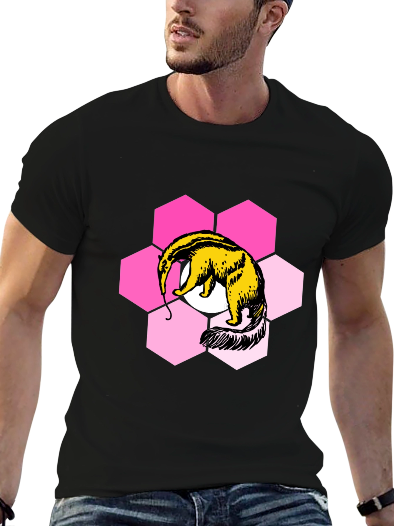 Anteater Hexagon Graphic Tee - Soft Cotton Blend Shirt