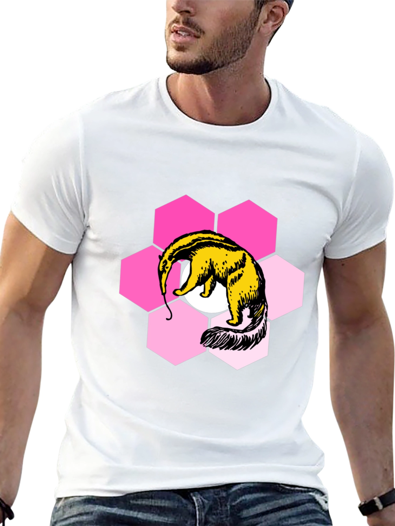 Anteater Hexagon Graphic Tee - Soft Cotton Blend Shirt