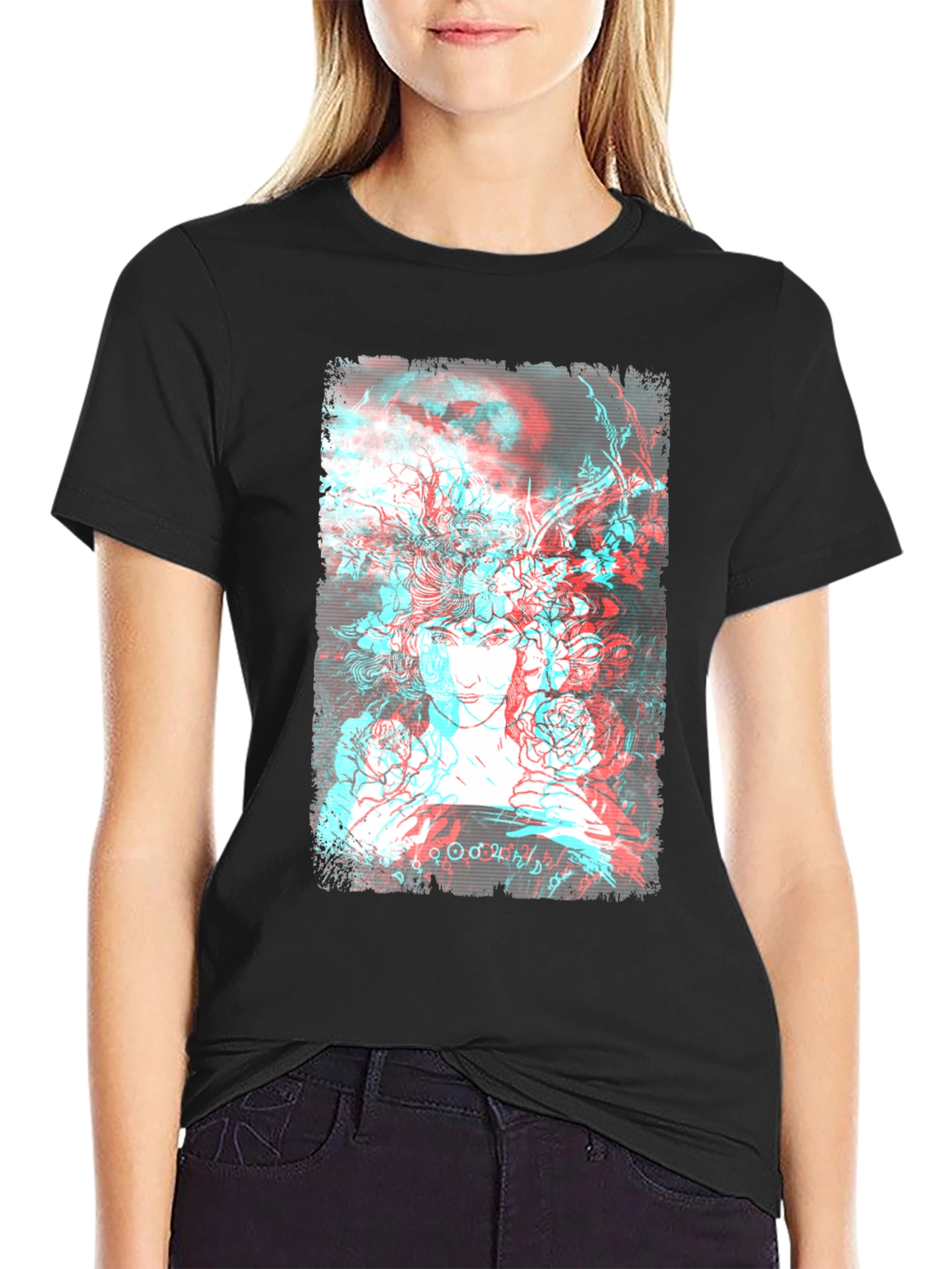 Abstract Anaglyph Art Graphic T-Shirt