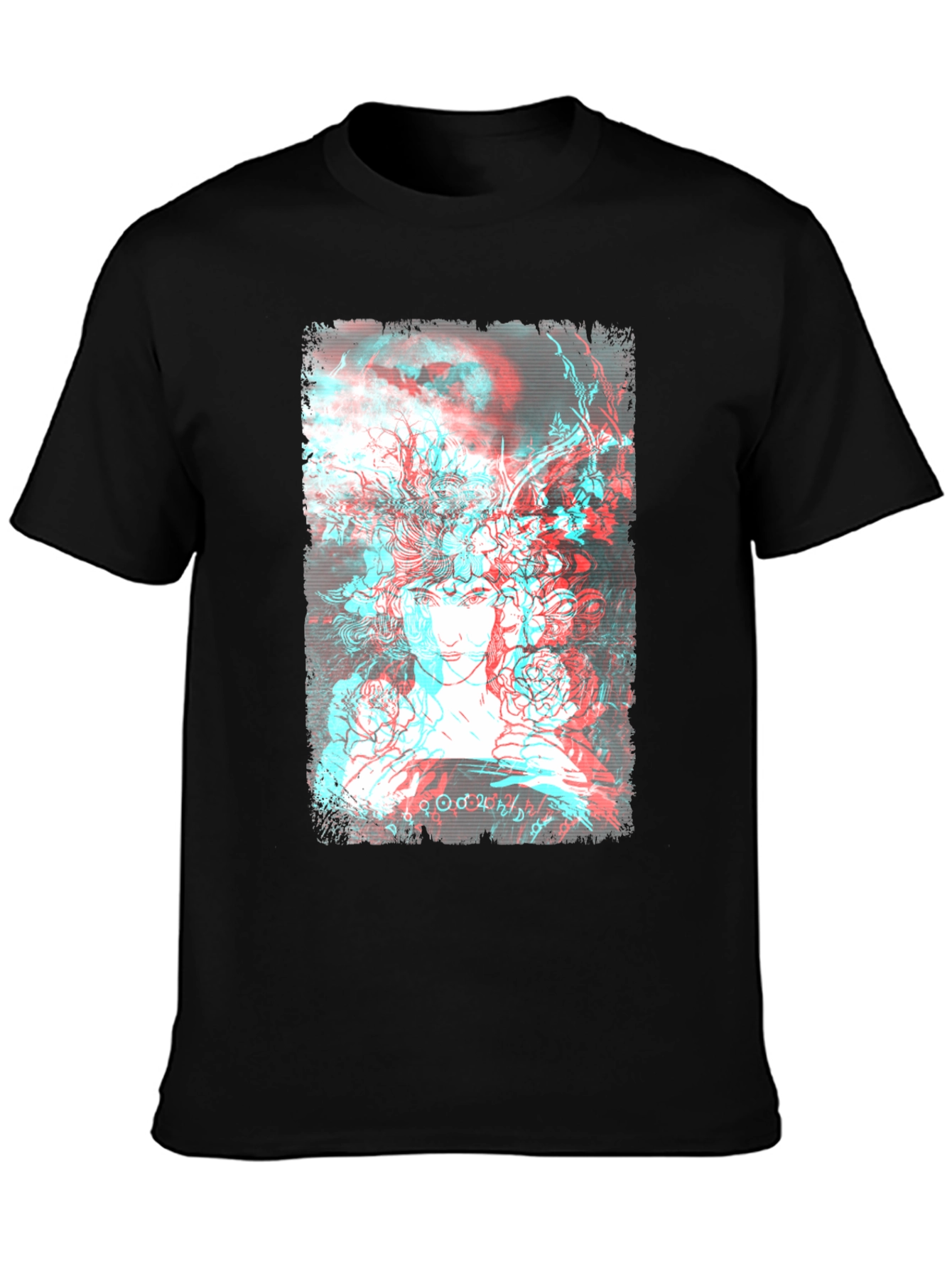 Abstract Anaglyph Art Graphic T-Shirt