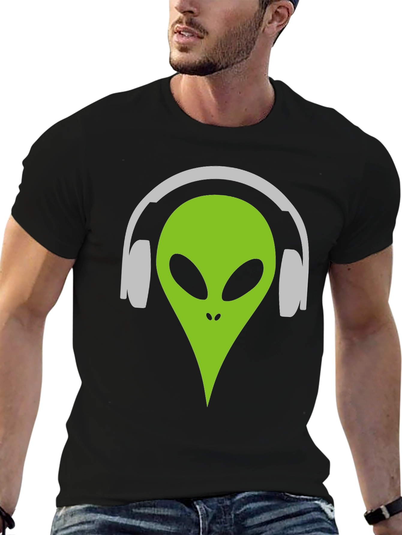 Alien DJ T-Shirt - Black Graphic Tee