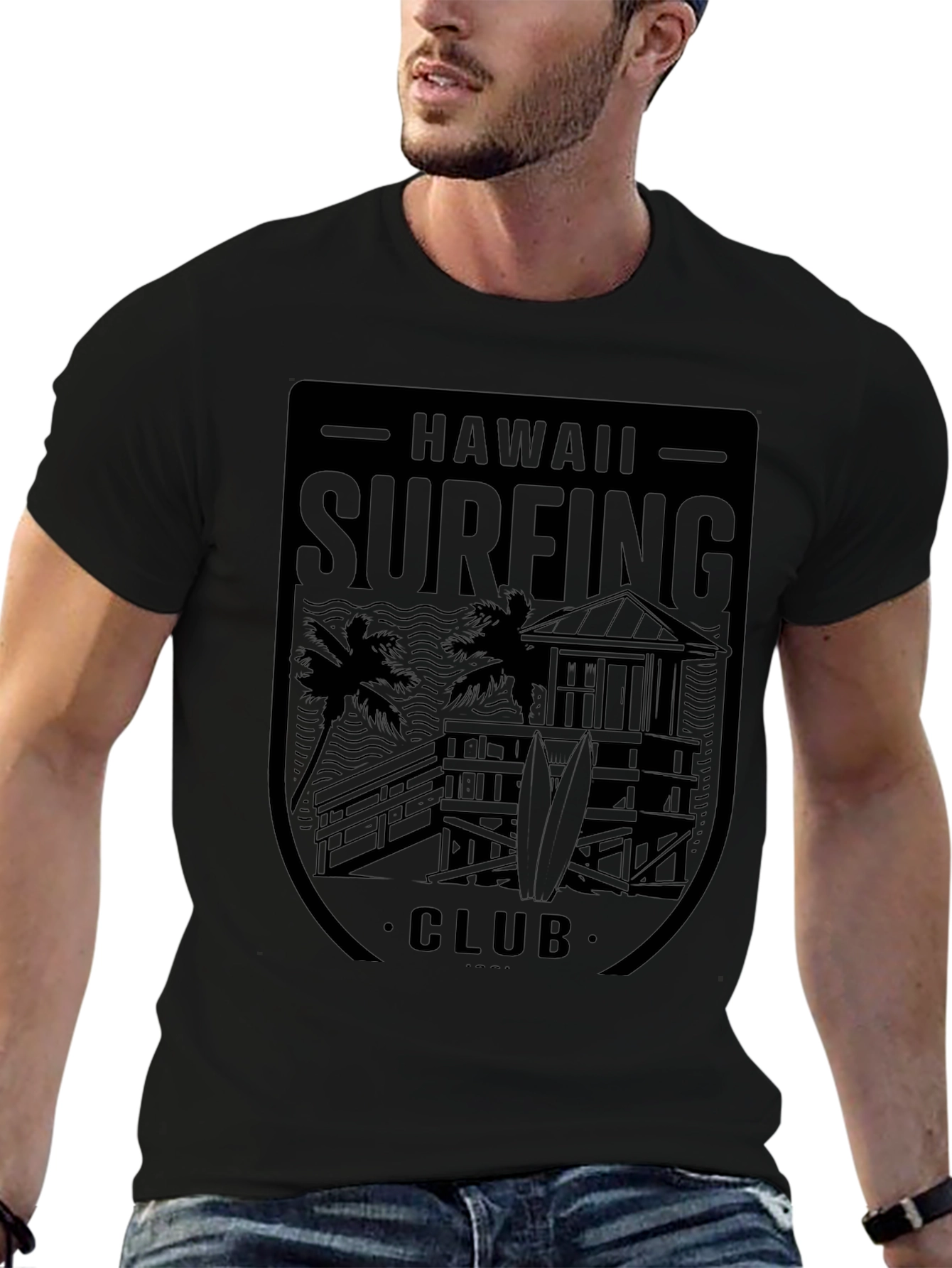 Hawaii Surfing Club Black T-Shirt