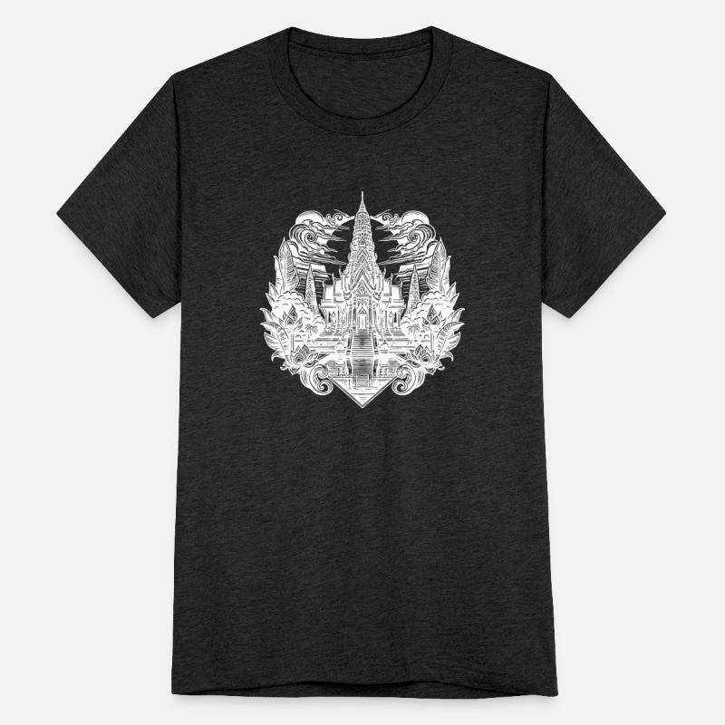 Moonlight Behind Exotic Thailand Temple