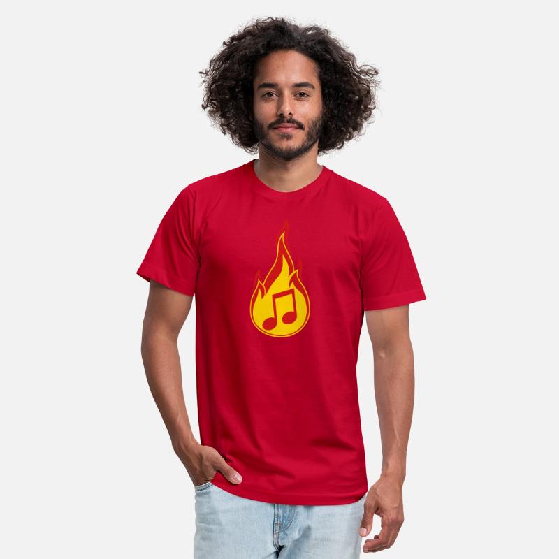 music note fire flames burn hot torch sign party m