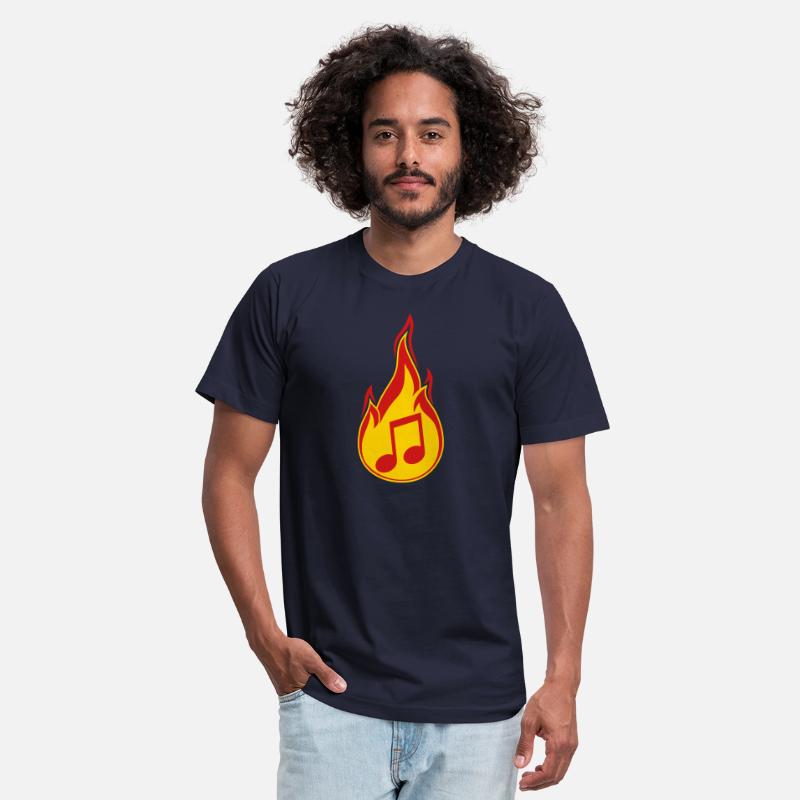 music note fire flames burn hot torch sign party m