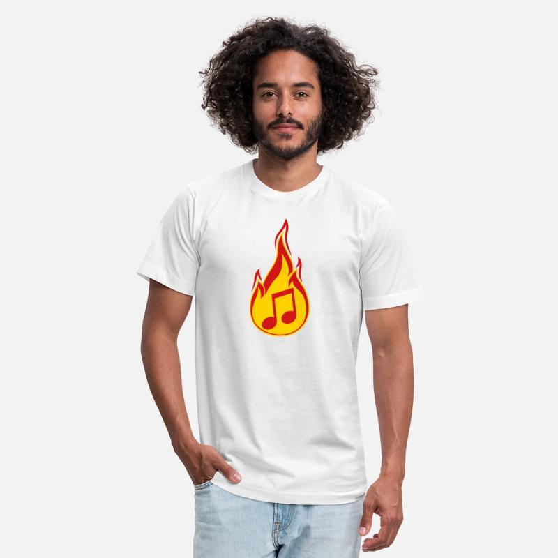music note fire flames burn hot torch sign party m