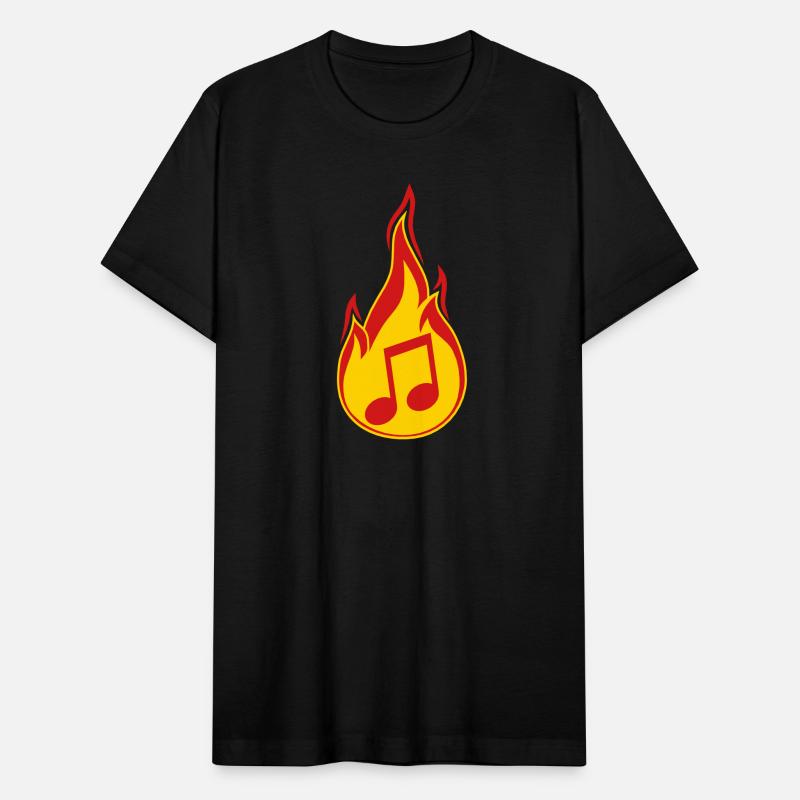 music note fire flames burn hot torch sign party m