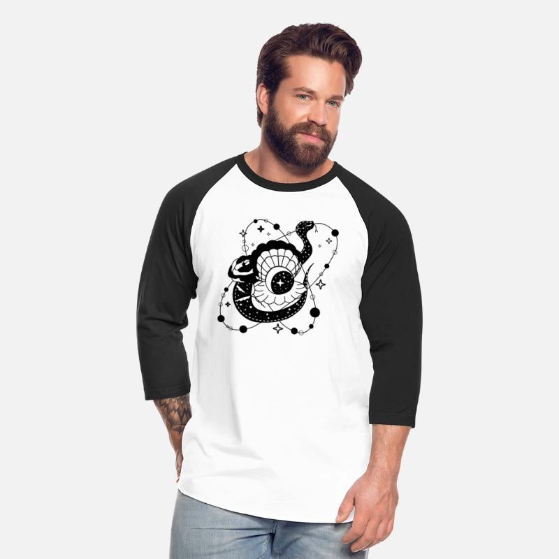 Mystical snake of space and ocean. Minimalist esot