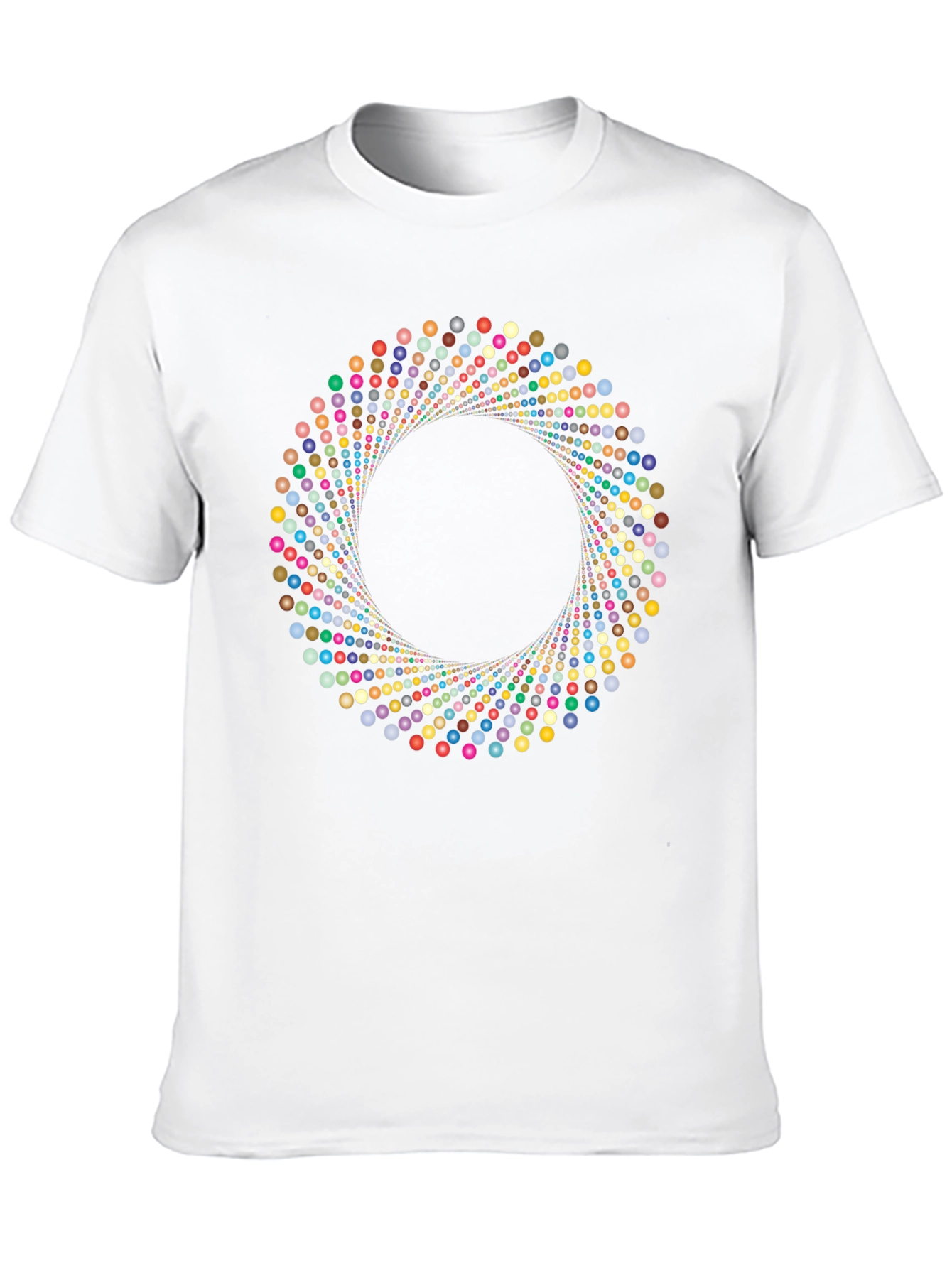 Abstract Circle Dot Pattern Black T-Shirt