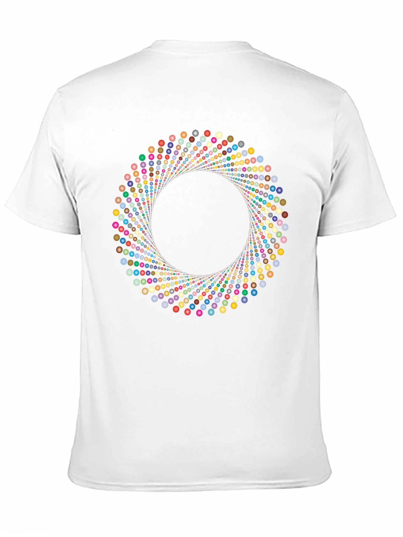 Abstract Circle Dot Pattern Black T-Shirt