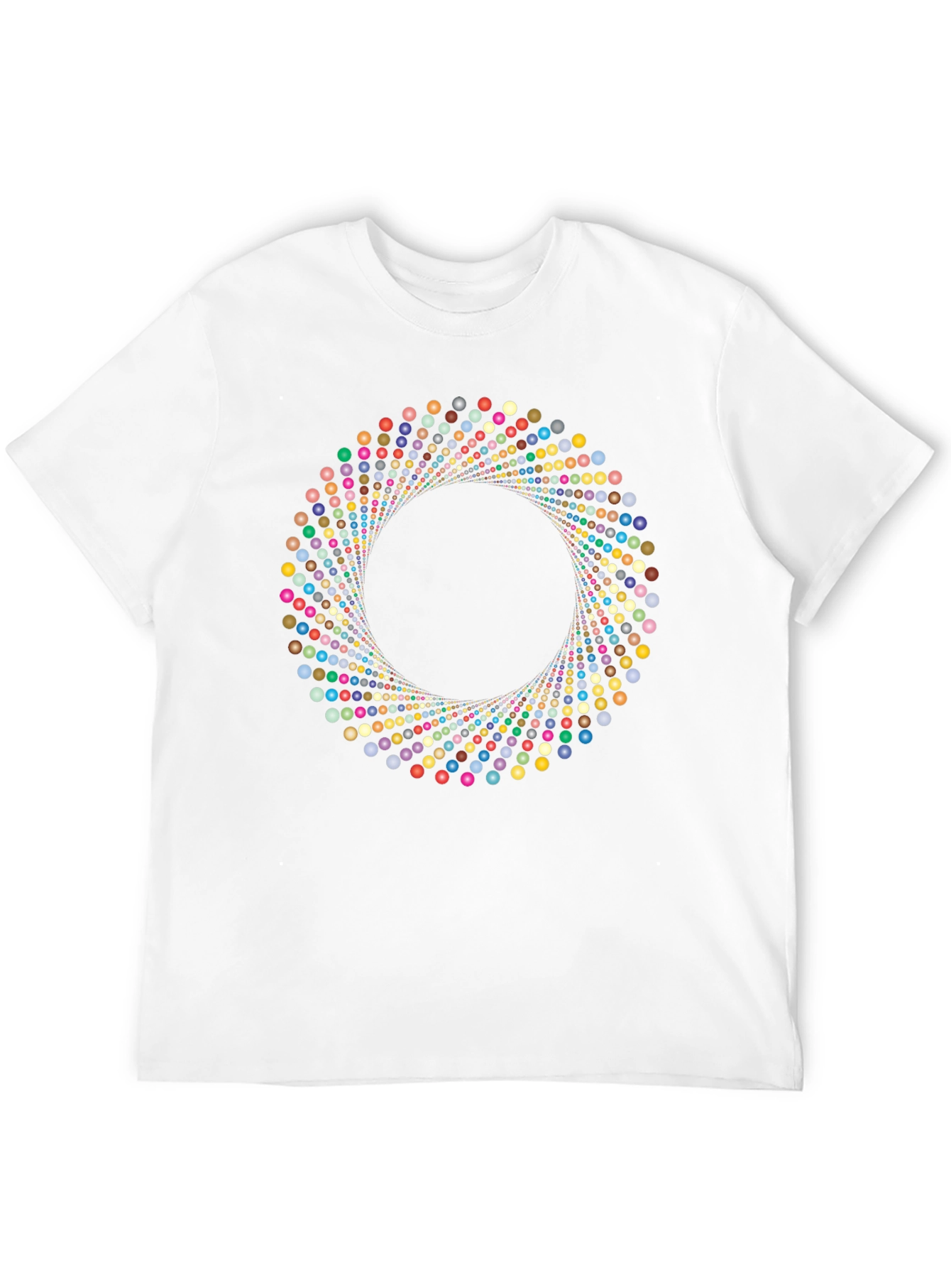 Abstract Circle Dot Pattern Black T-Shirt