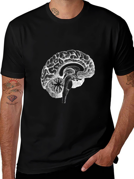 Anatomical Brain Graphic Tee - Black