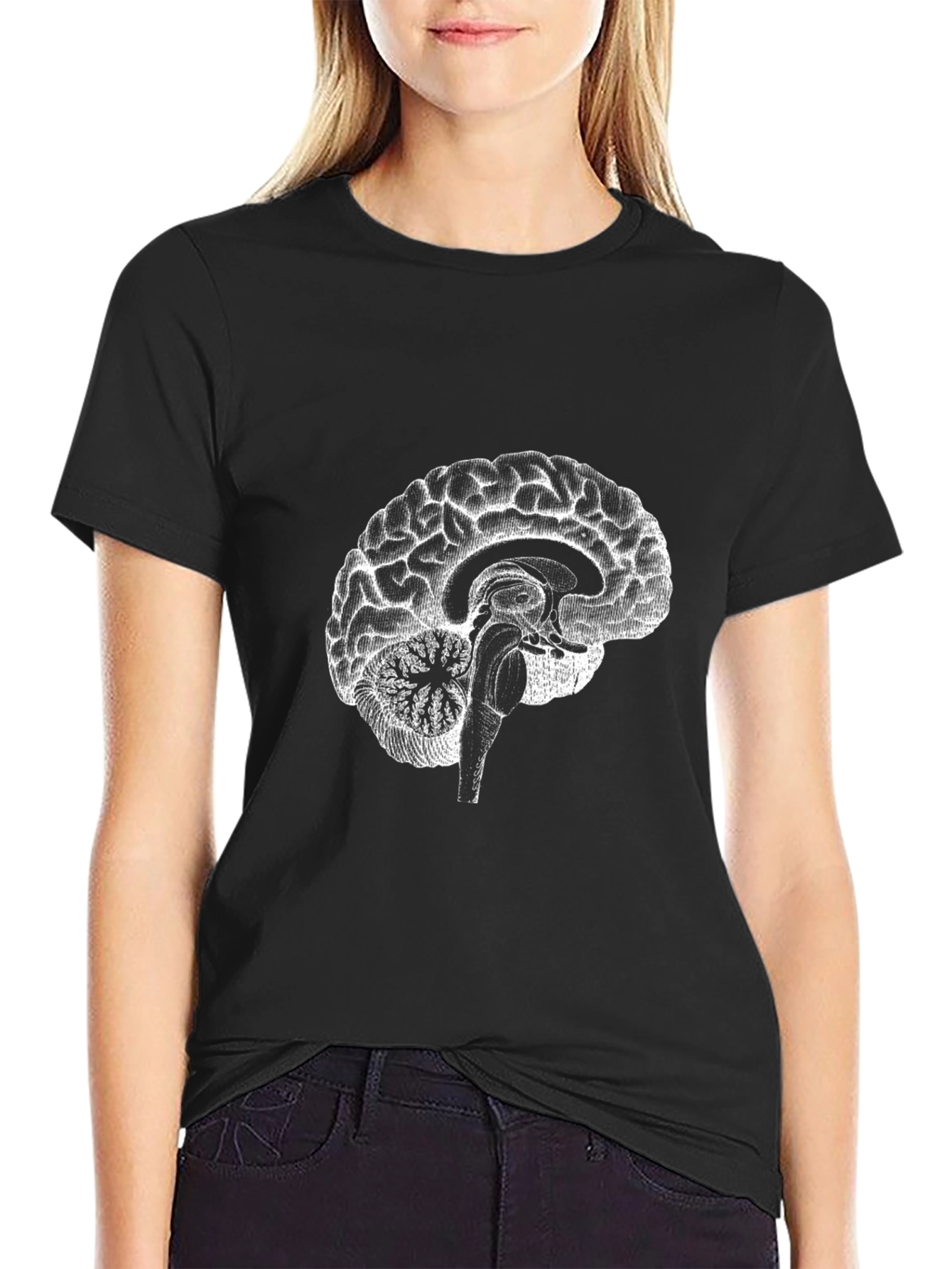 Anatomical Brain Graphic Tee - Black