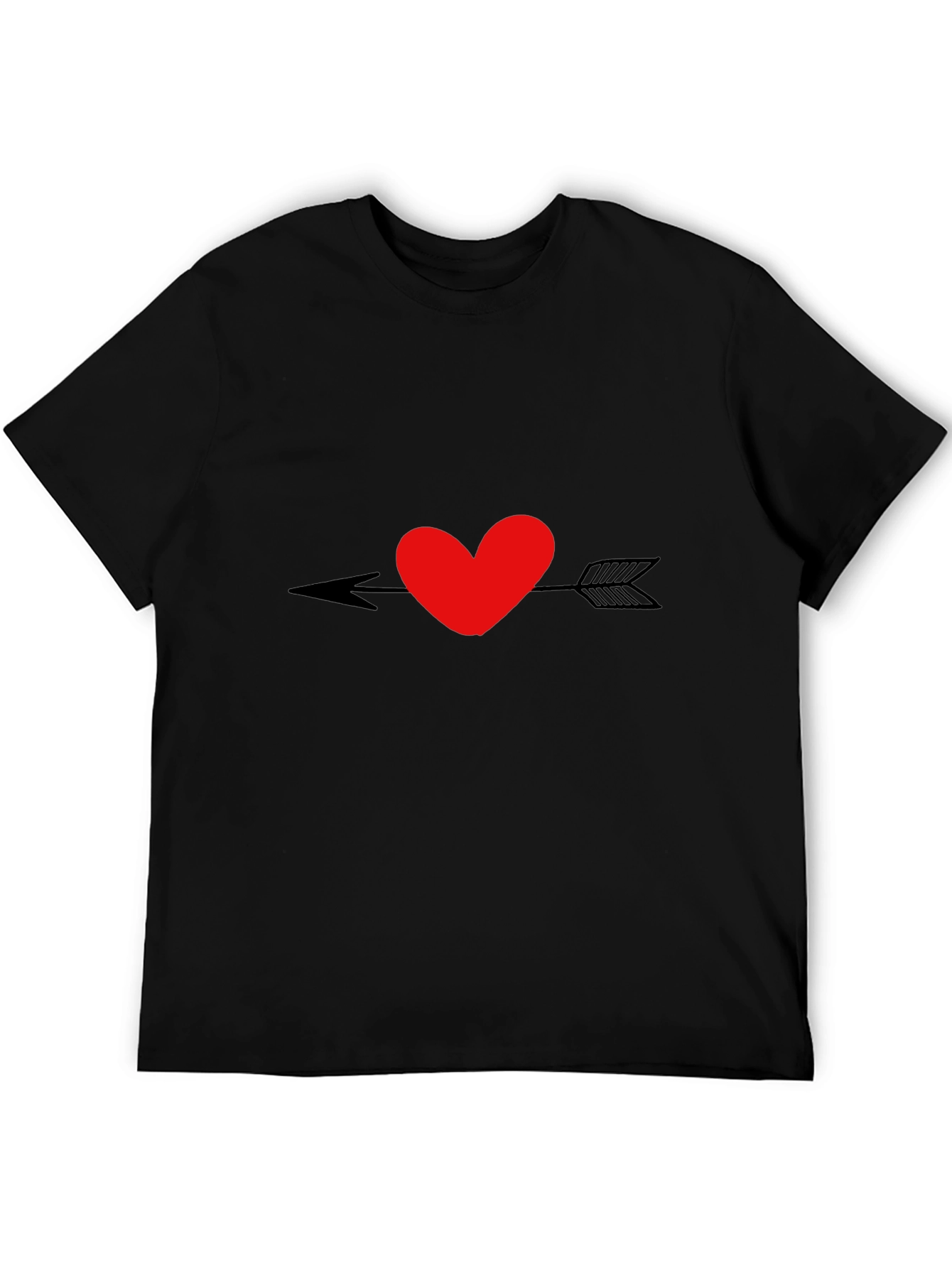 Heart Arrow Graphic Black T-Shirt