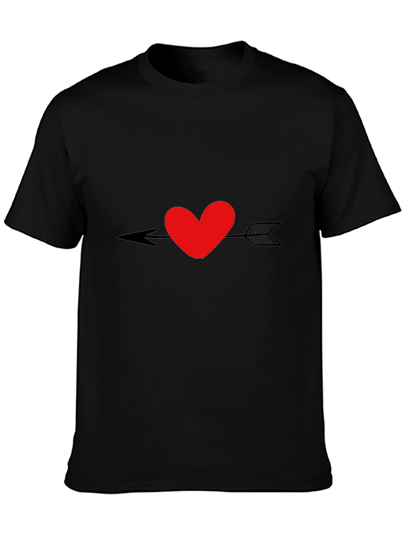 Heart Arrow Graphic Black T-Shirt