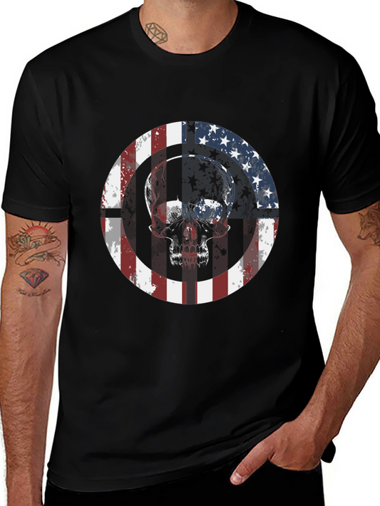 American Flag Skull Graphic Tee
