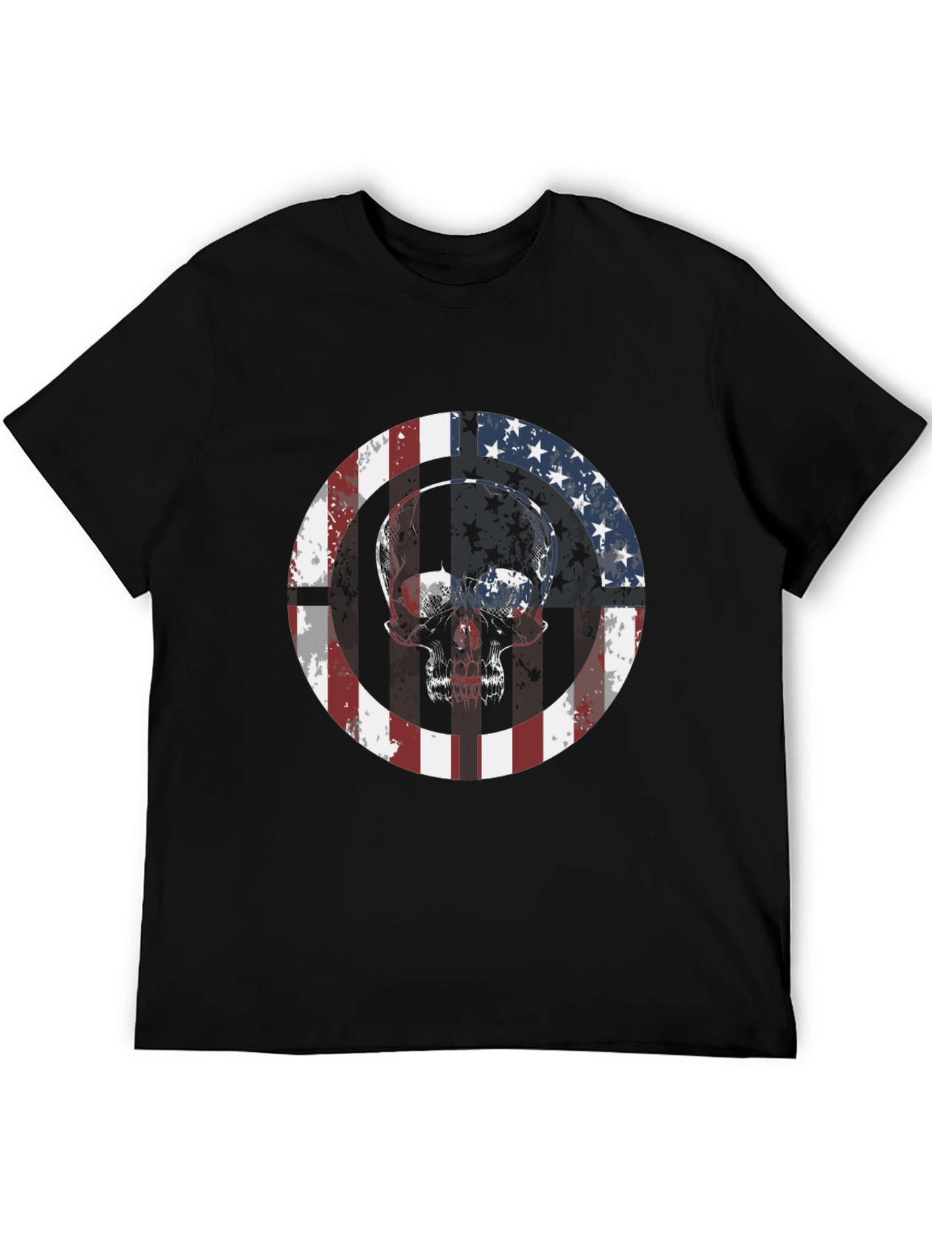 American Flag Skull Graphic Tee