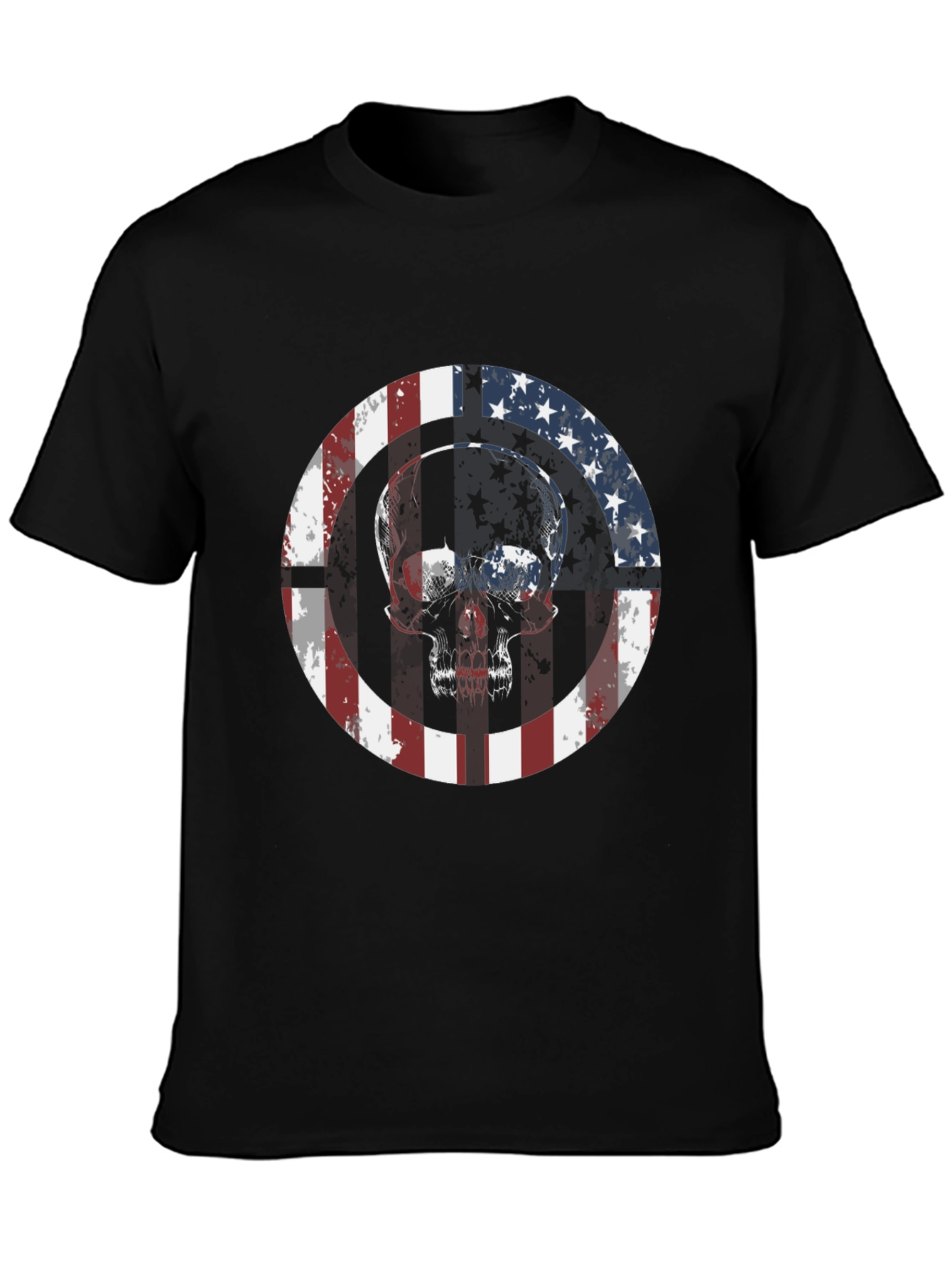 American Flag Skull Graphic Tee