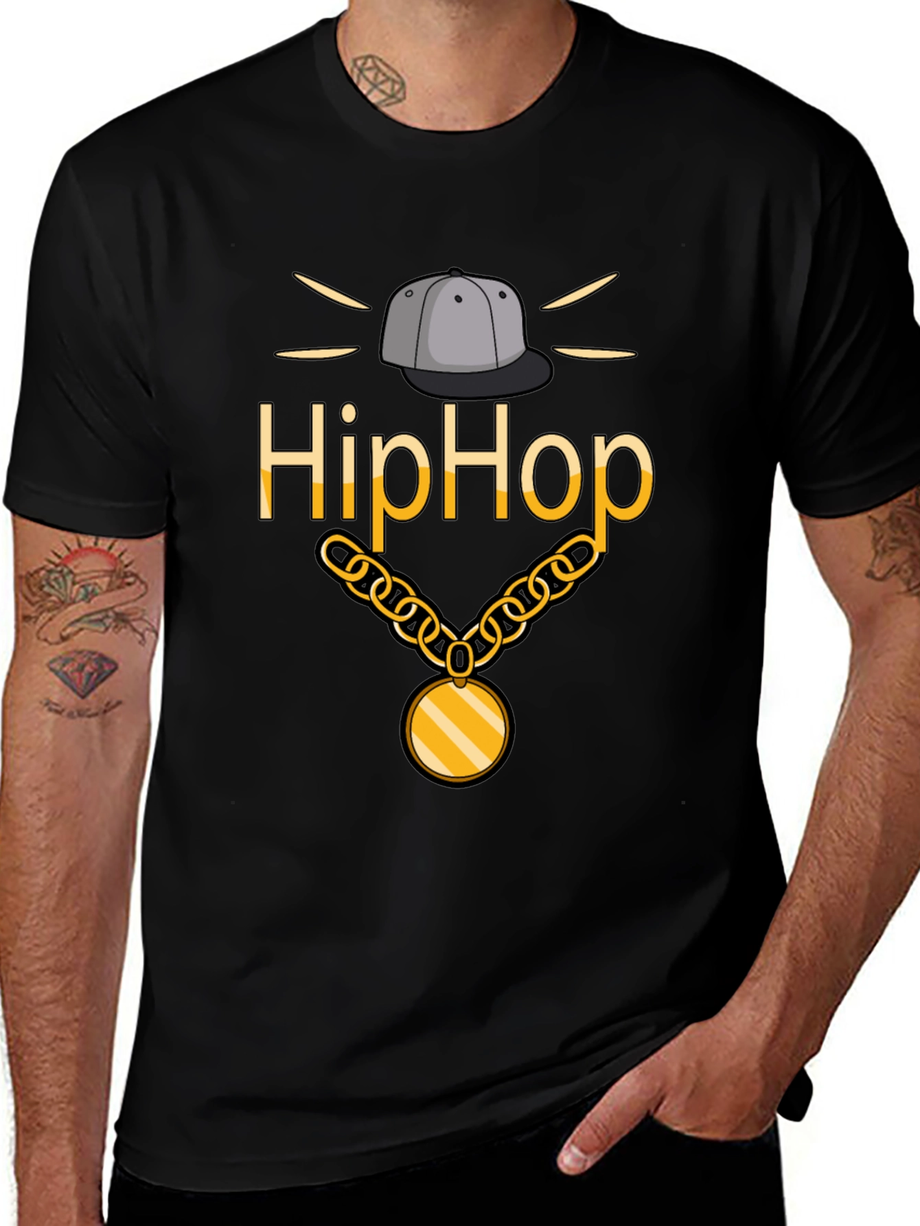 Hip Hop Style Black T-Shirt