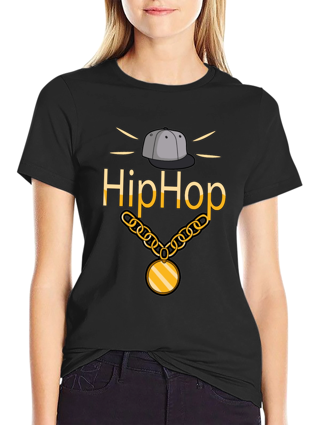 Hip Hop Style Black T-Shirt