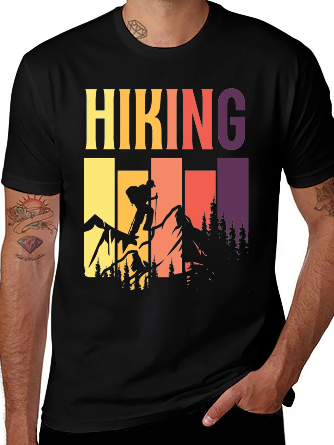 Hiking Adventure T-Shirt - Mountain Silhouette Tee