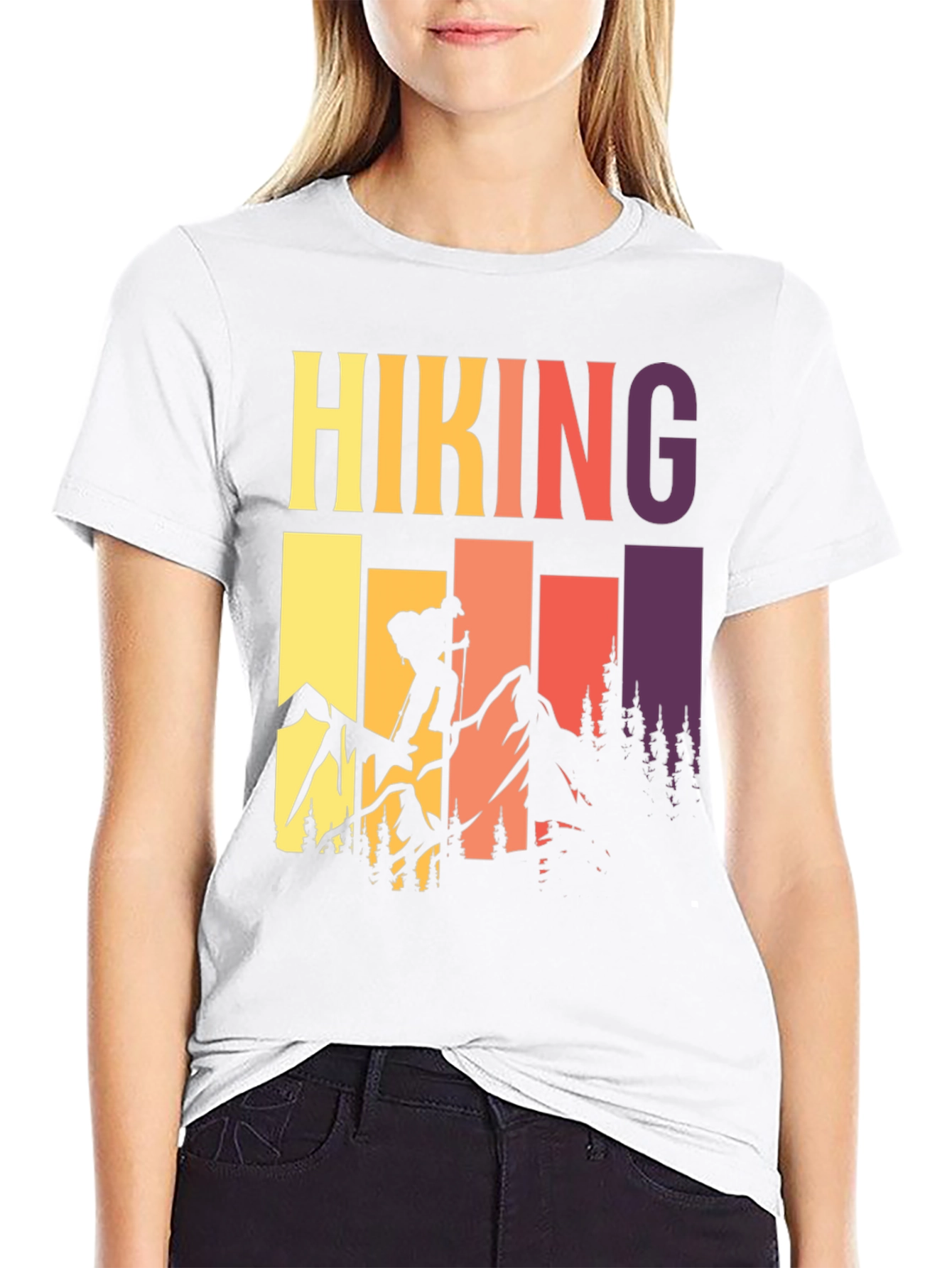 Hiking Adventure T-Shirt - Mountain Silhouette Tee