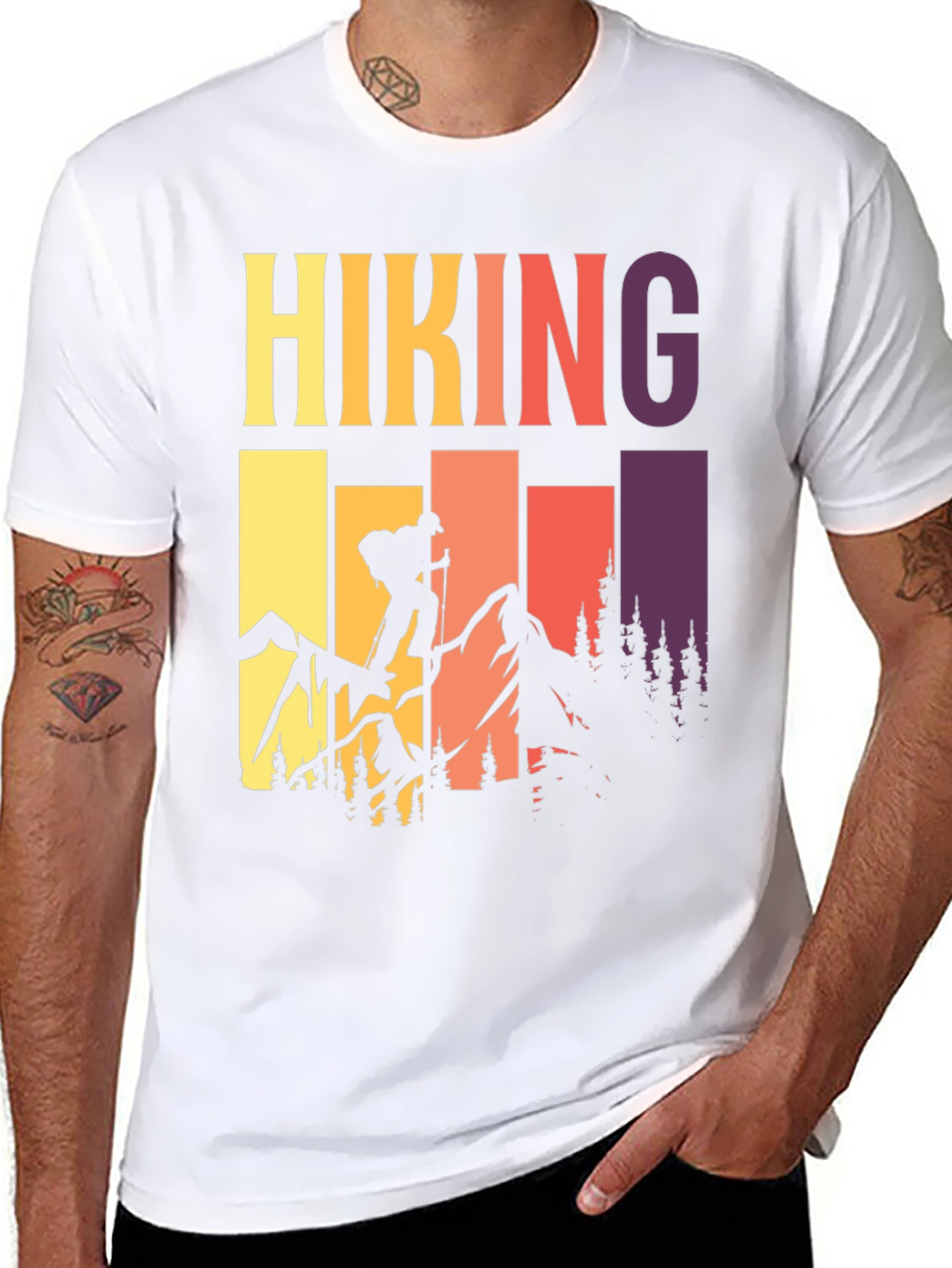 Hiking Adventure T-Shirt - Mountain Silhouette Tee