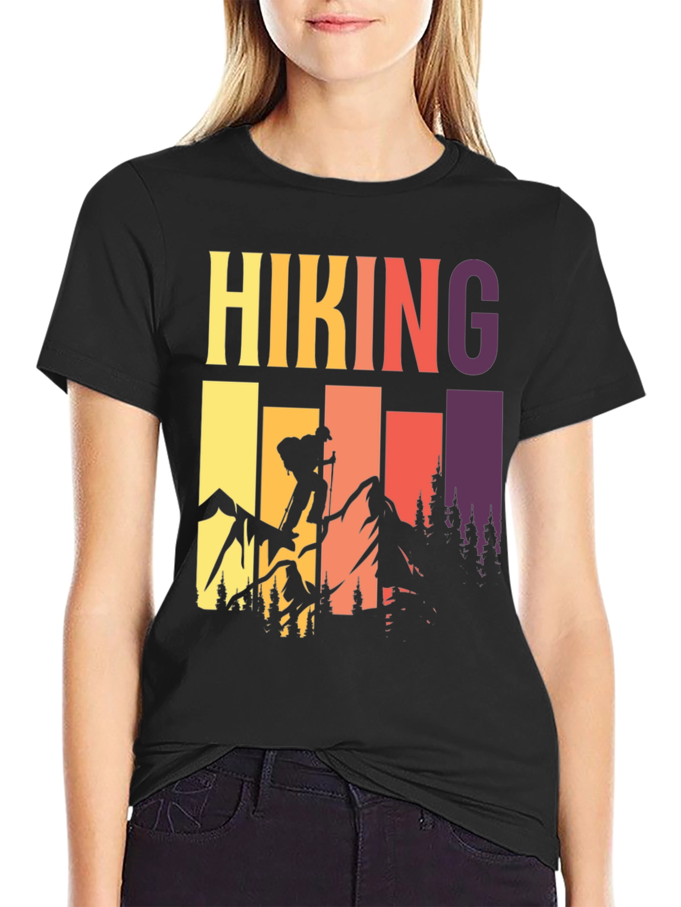 Hiking Adventure T-Shirt - Mountain Silhouette Tee