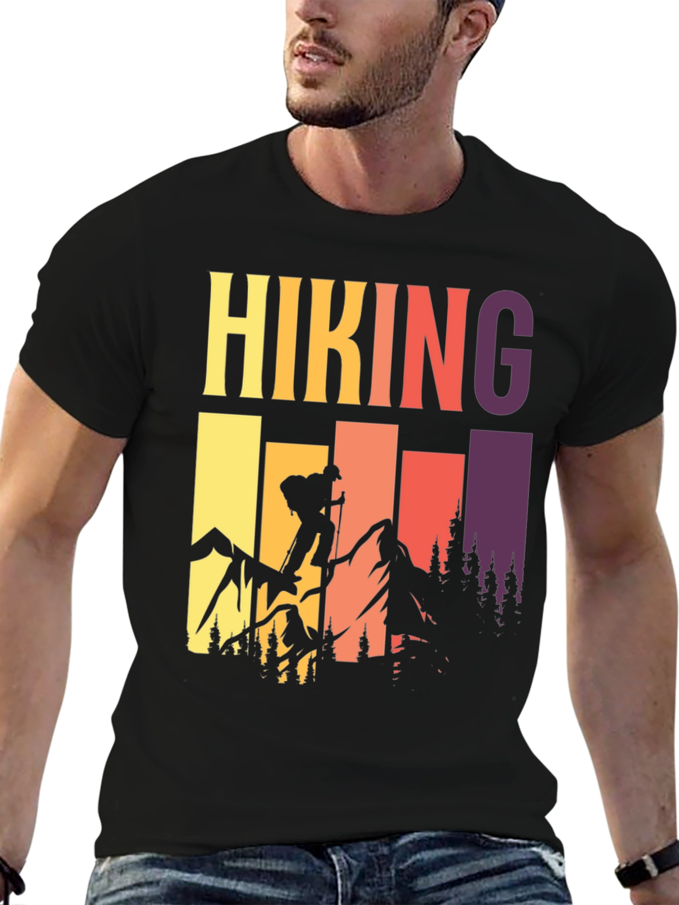 Hiking Adventure T-Shirt - Mountain Silhouette Tee
