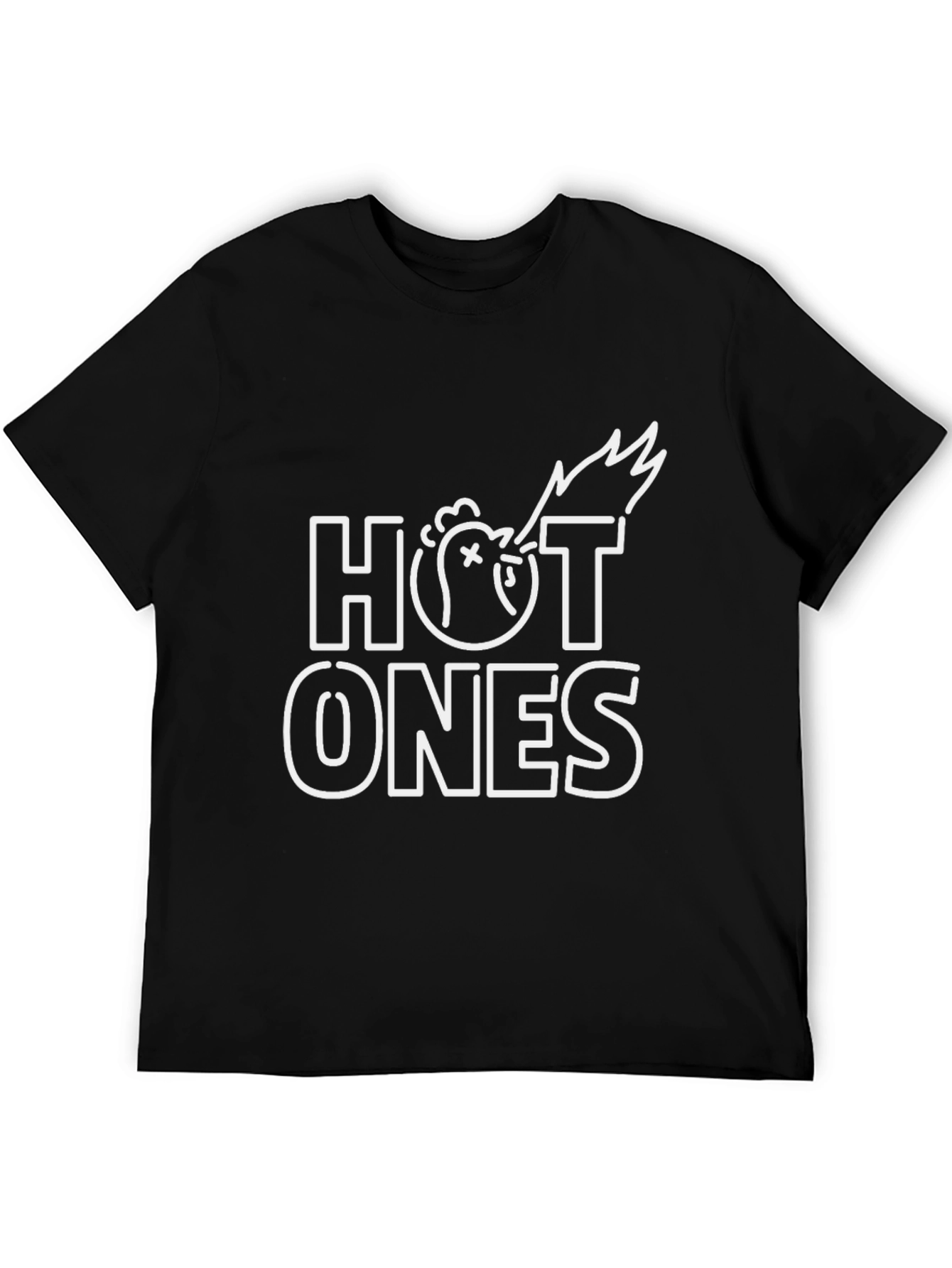Hot Ones Graphic Tee - Black Cotton T-Shirt
