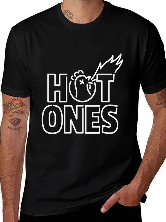 Hot Ones Graphic Tee - Black Cotton T-Shirt