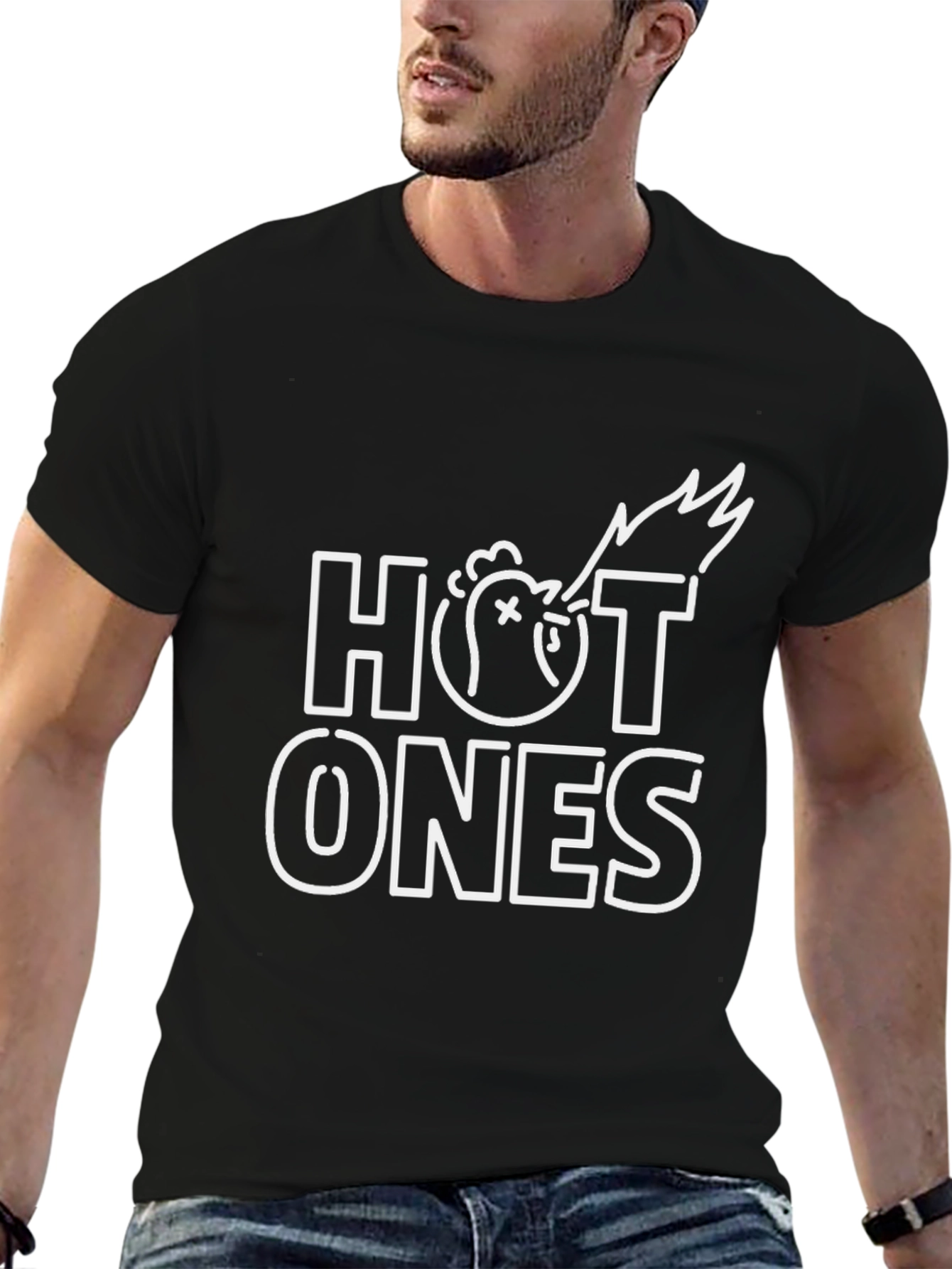 Hot Ones Graphic Tee - Black Cotton T-Shirt