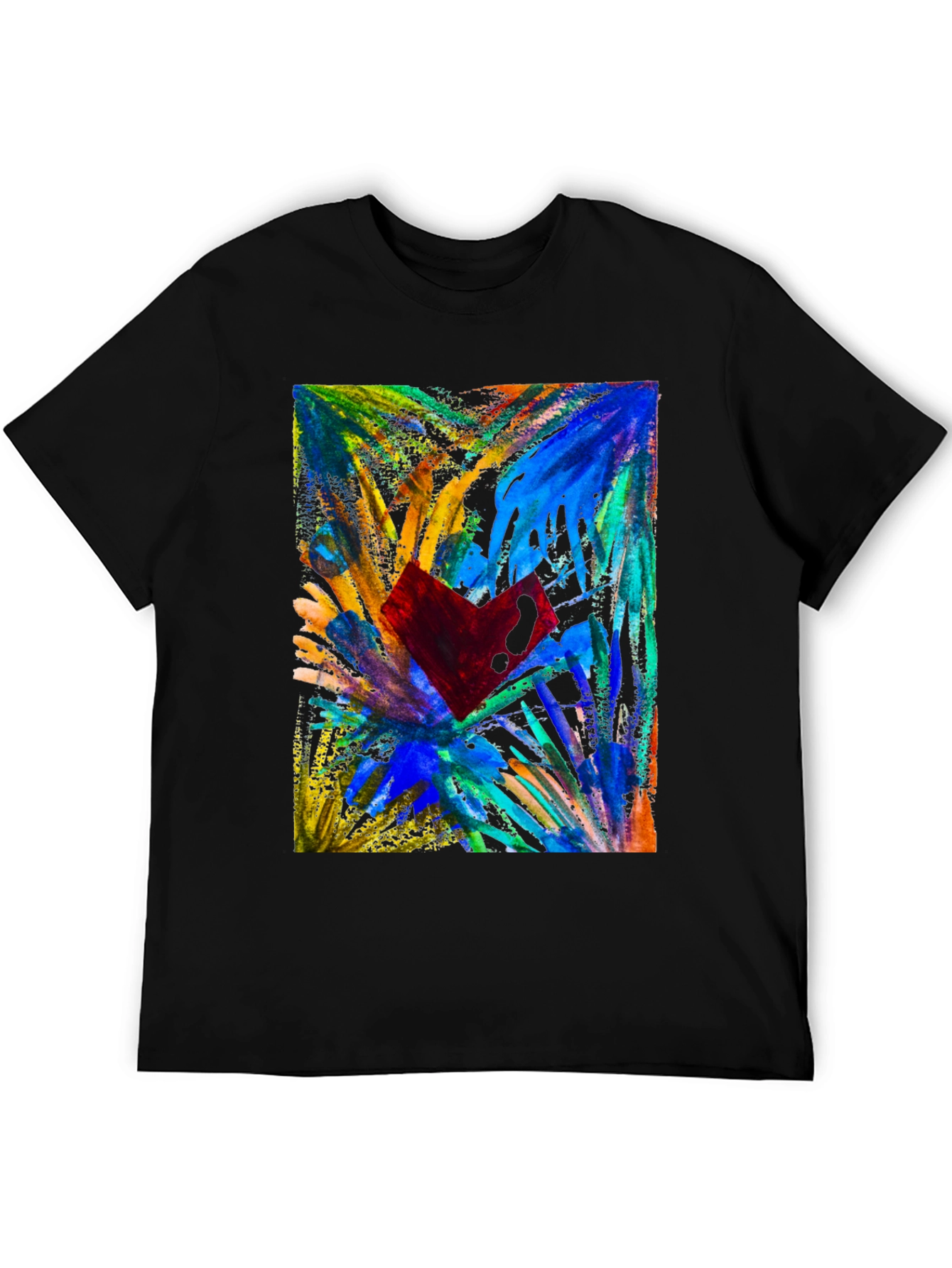 Abstract Heart Graphic Tee - Bold Artistic Statement