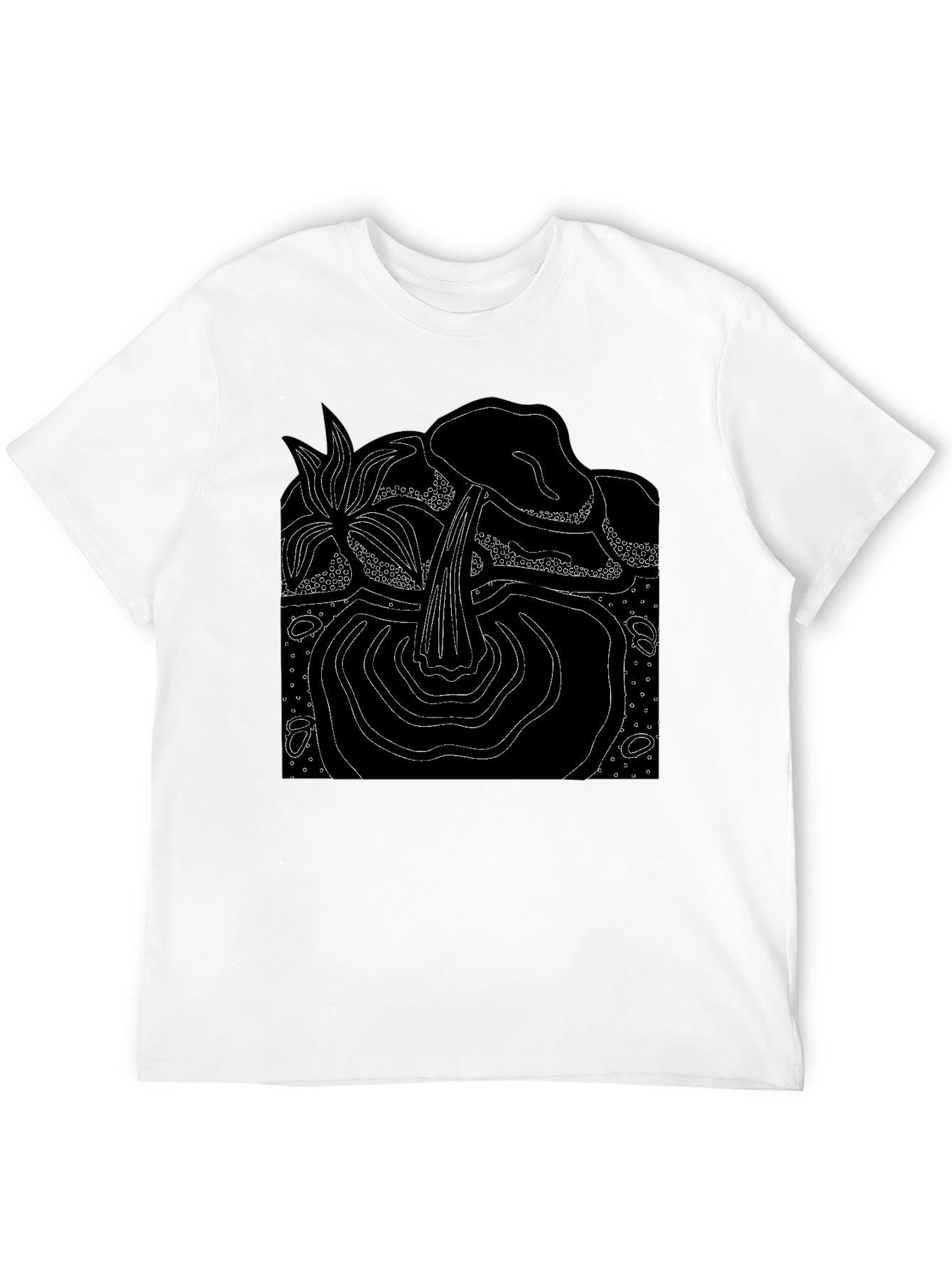Abstract Nature Graphic Black T-Shirt