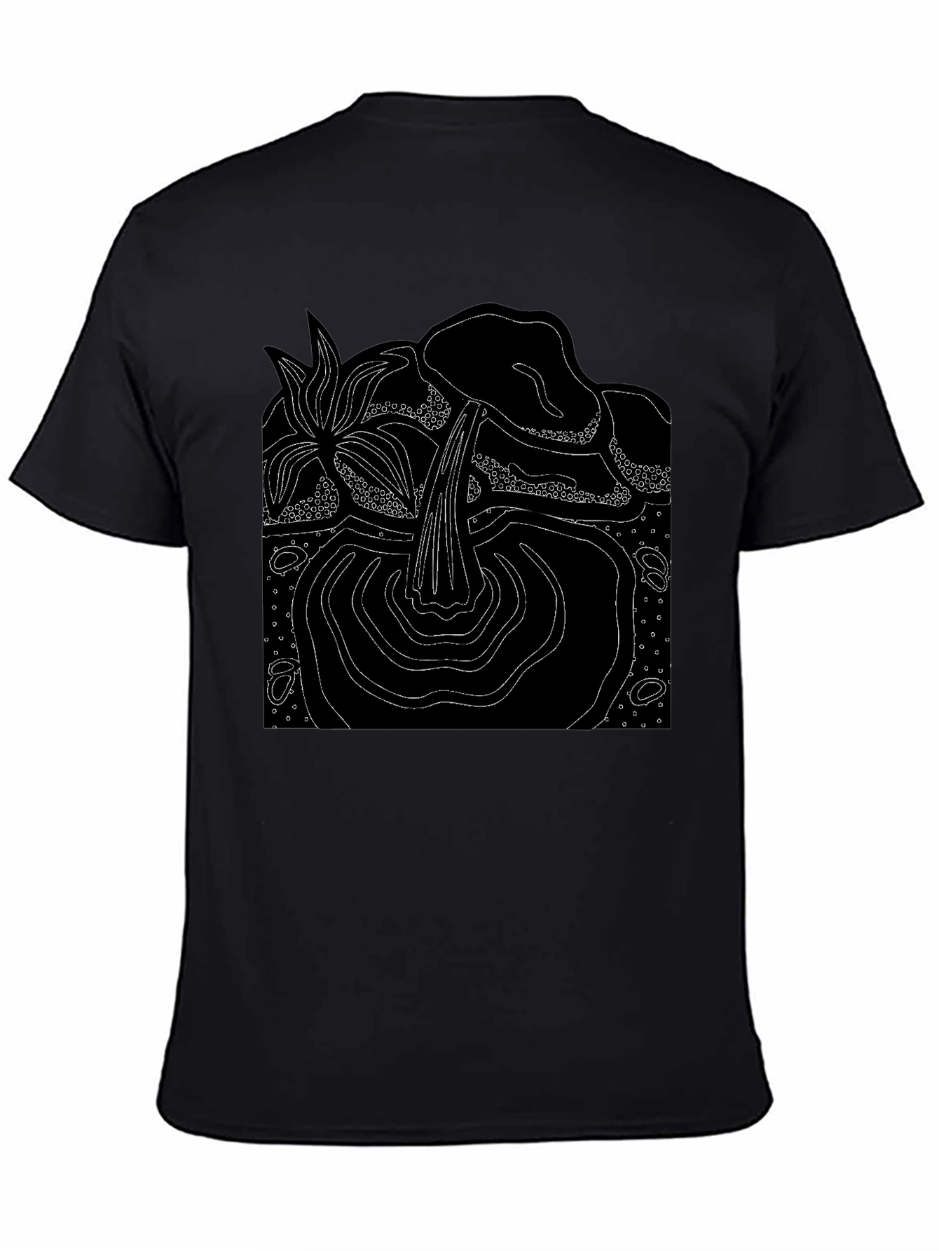Abstract Nature Graphic Black T-Shirt